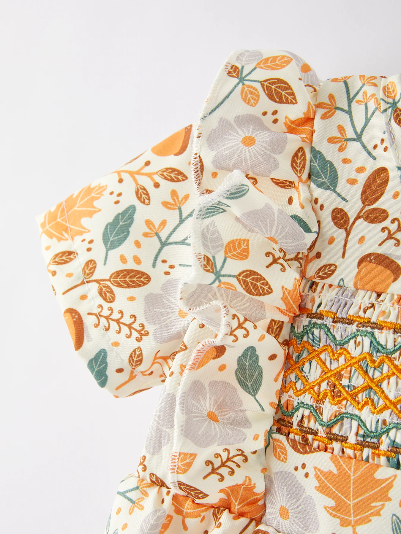 Girls Floral Print Romper - Image 4