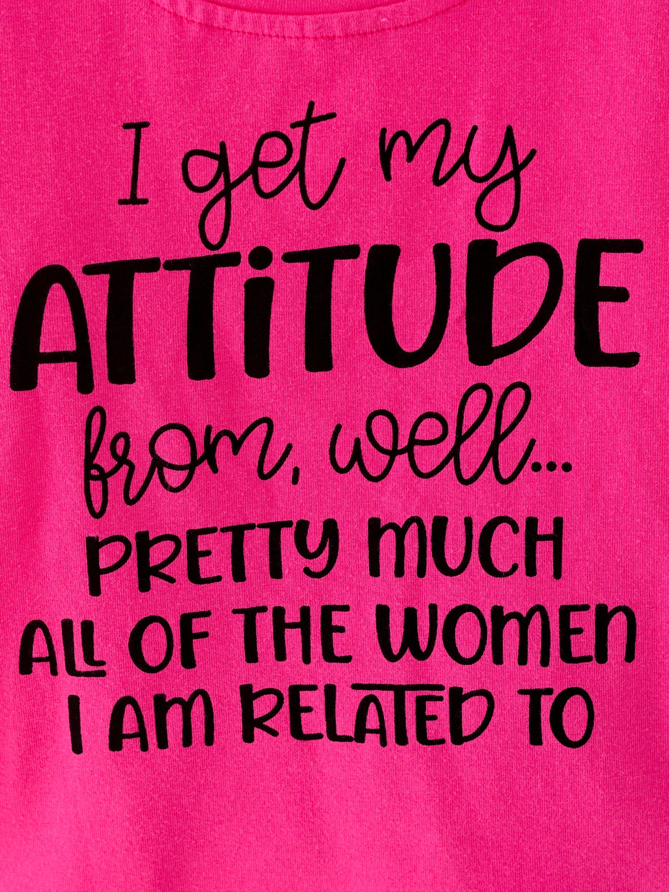 Girls Hot pink "ATTITUDE" Letter Print Top + Leopard Print Flared Pants - Image 3
