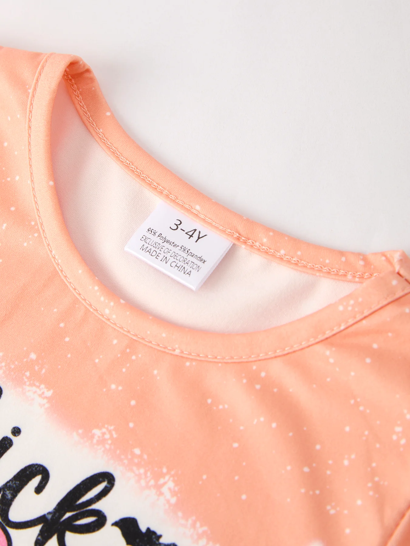 Halloween Letter Bleached Top + Striped Flared Pants - Image 10