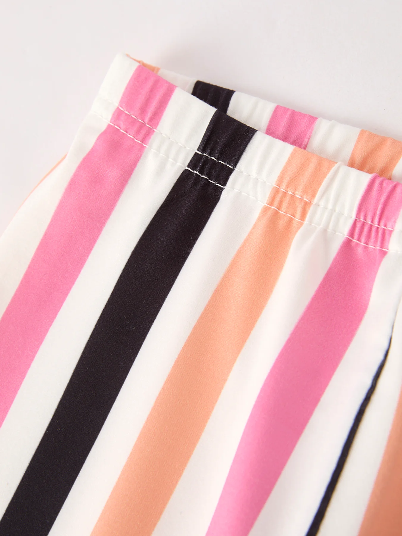 Halloween Letter Bleached Top + Striped Flared Pants - Image 9