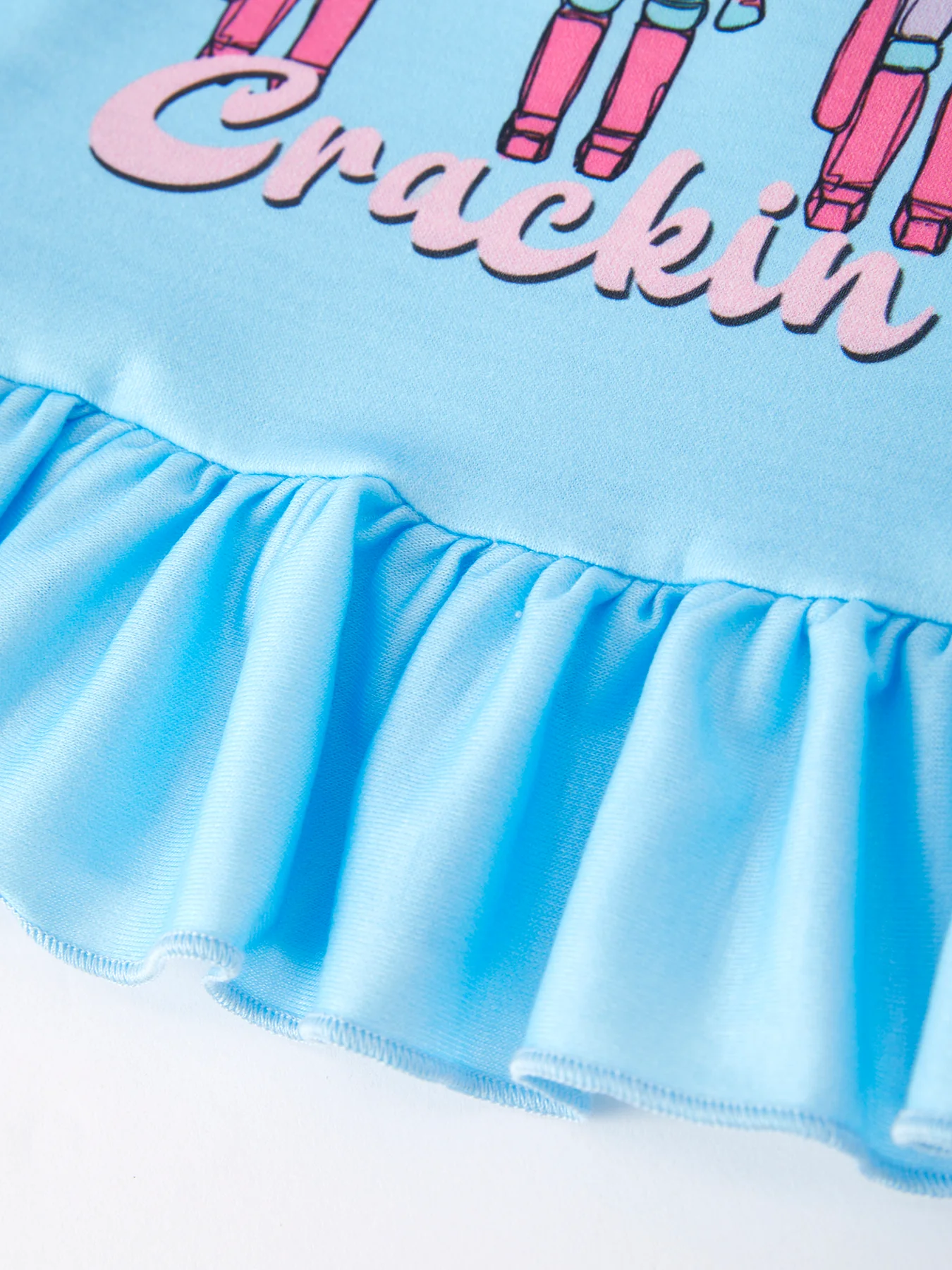 Girls Character Print Blue Outfit Set - Image 7