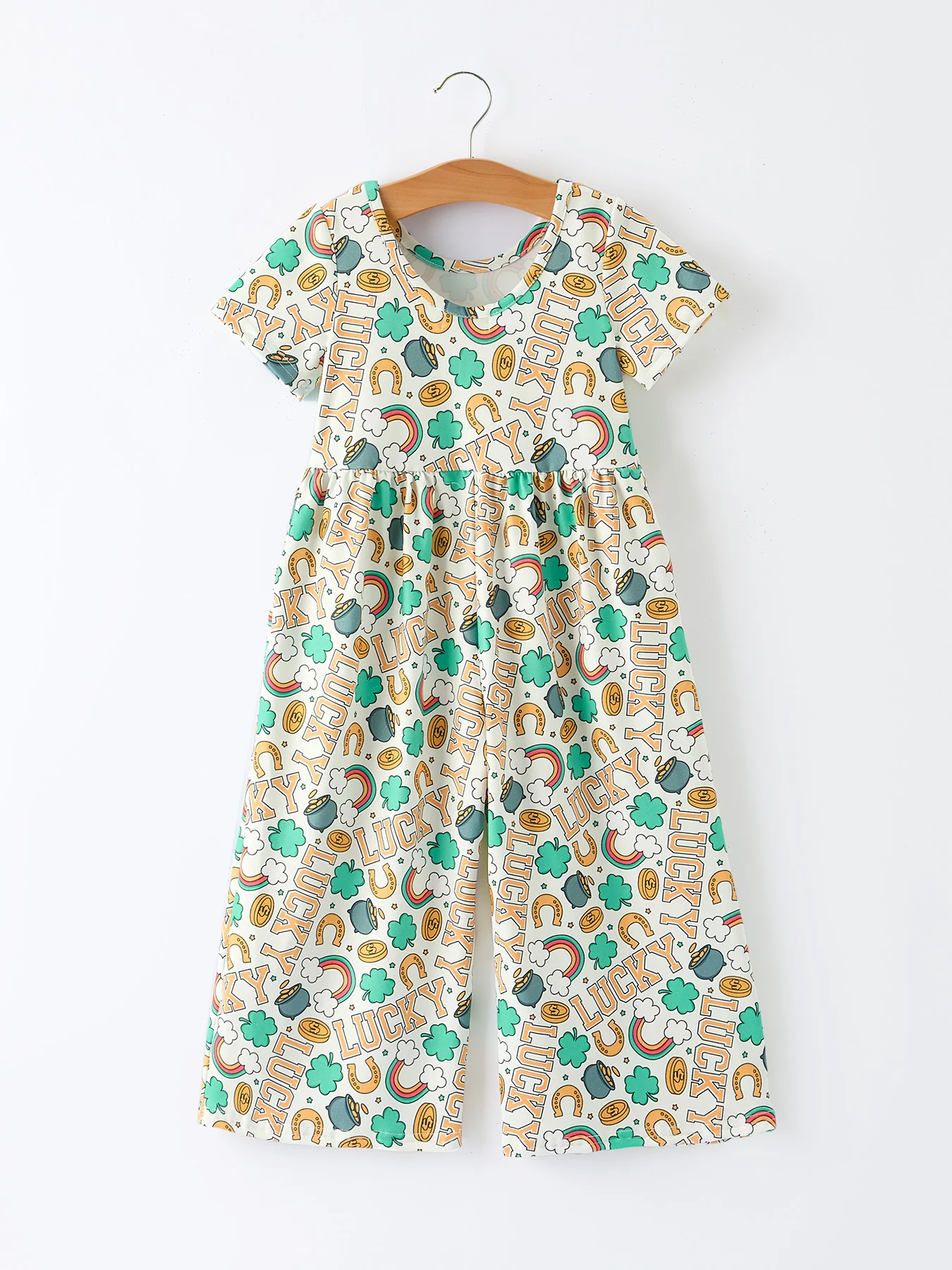 St Patrick's Day Shamrock Girl Jumpsuit - Image 7