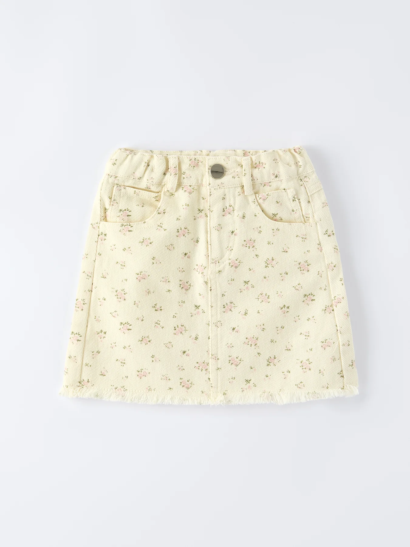 Flower Letter Girl Short Sleeve Top Denim Skirt Set - Image 5
