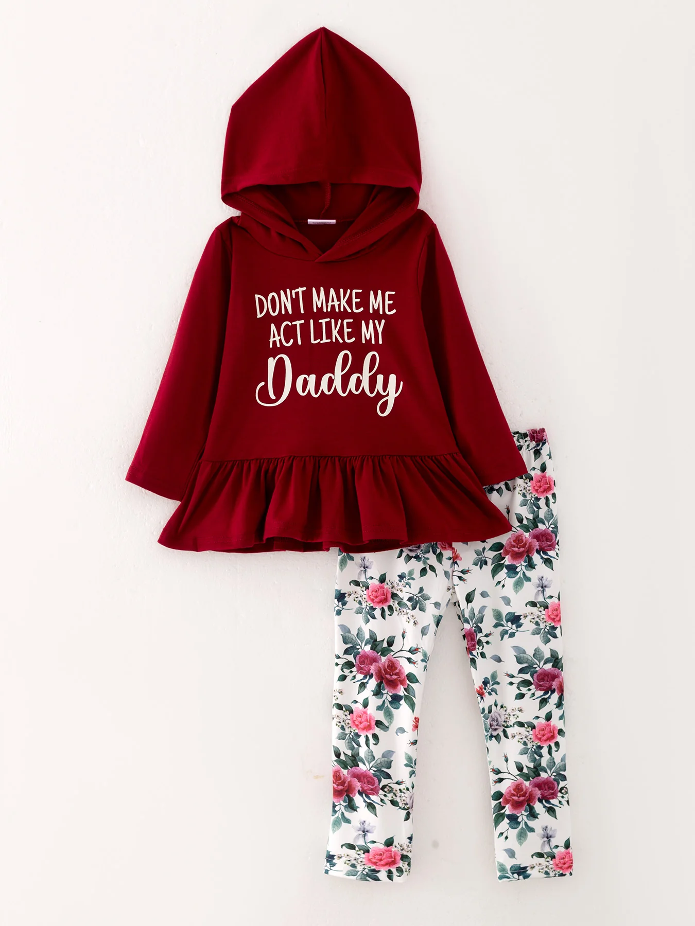 Girls Set Of 2 Pcs In One Package “Wild Child” Print Hooded Sweatshirt Set - Image 3