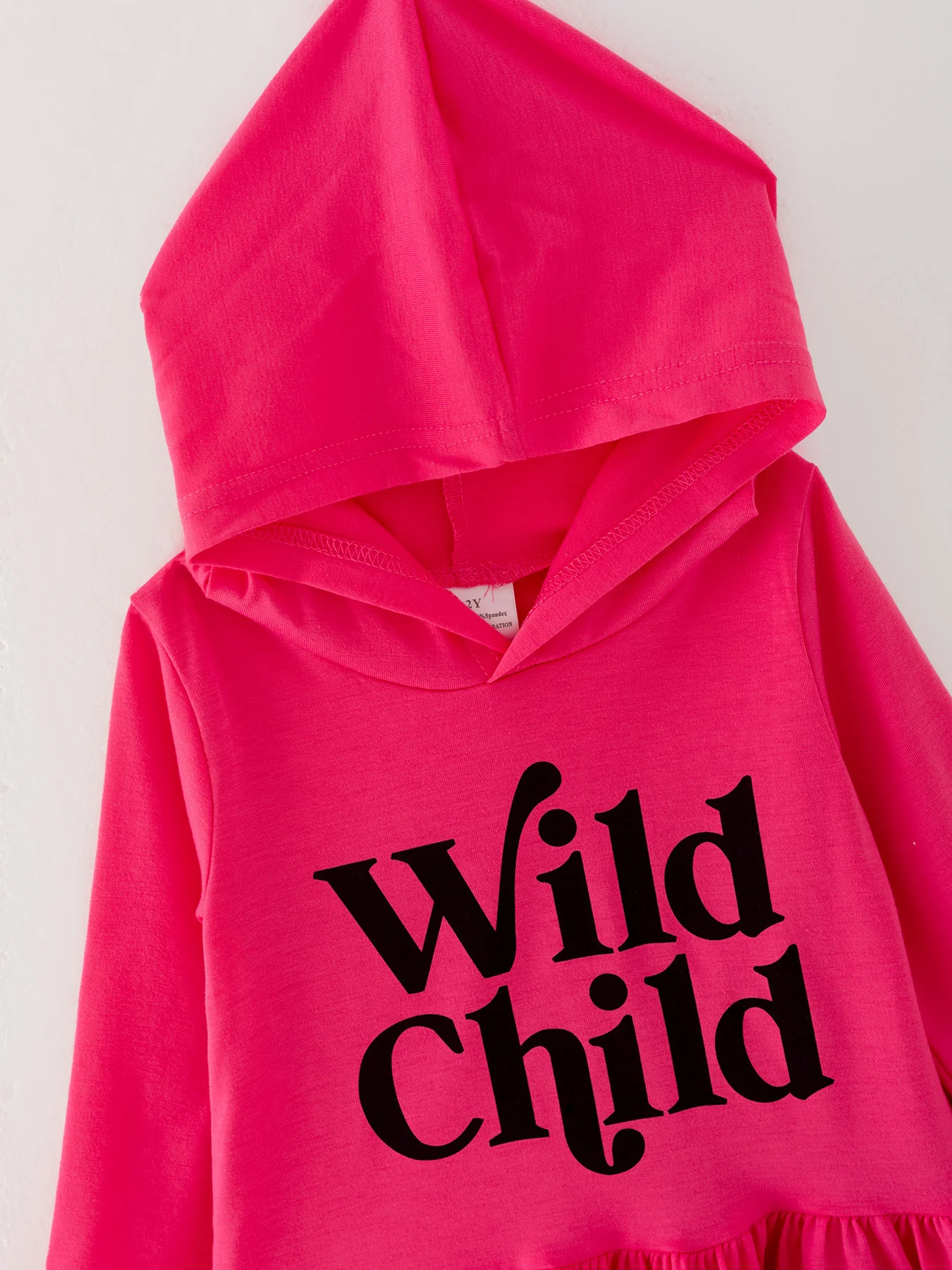 Girls Set Of 2 Pcs In One Package “Wild Child” Print Hooded Sweatshirt Set - Image 9