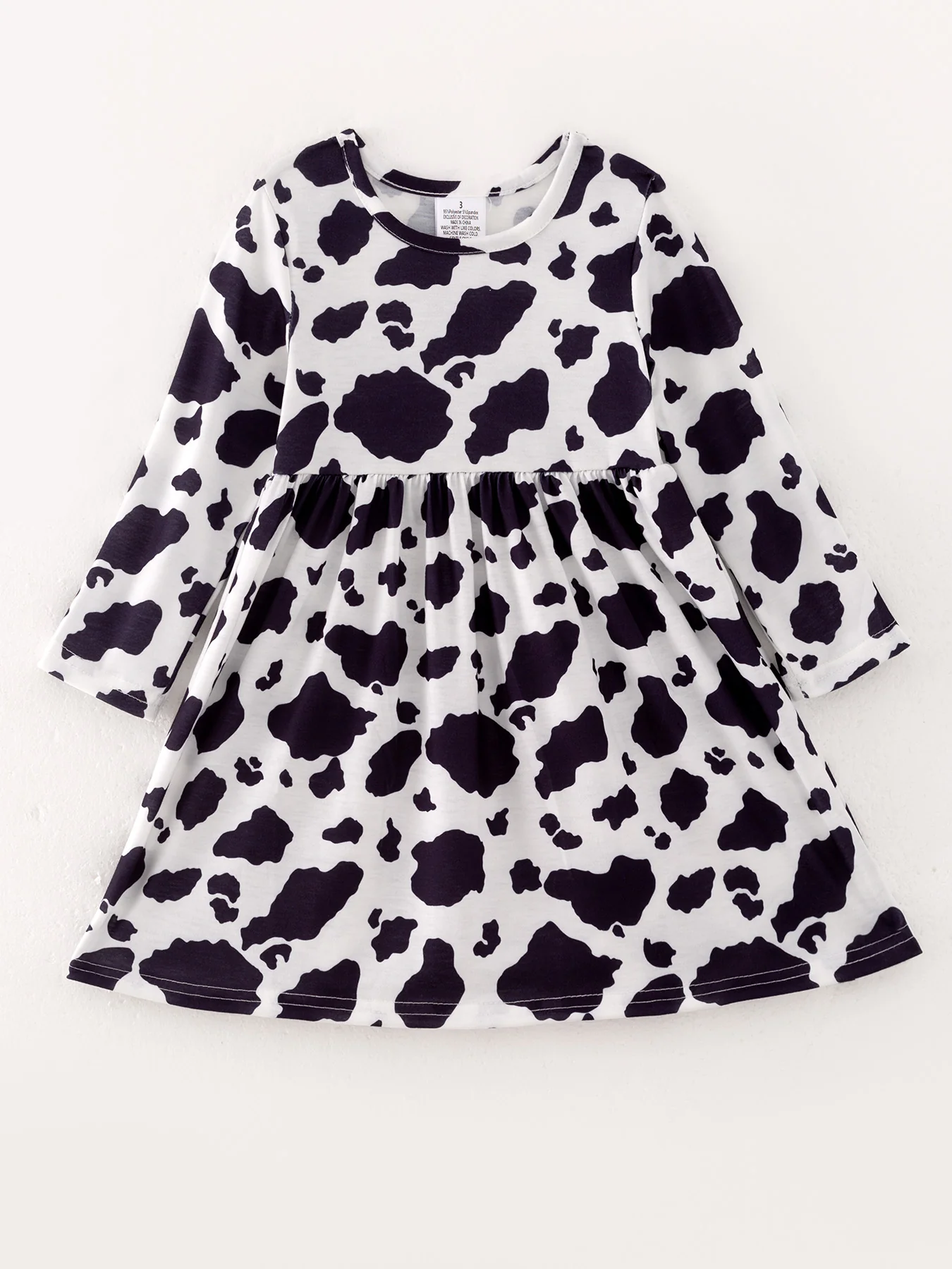 Girls Dress Of 3 Pcs In One Package Fall Print Girls Dress - Image 3