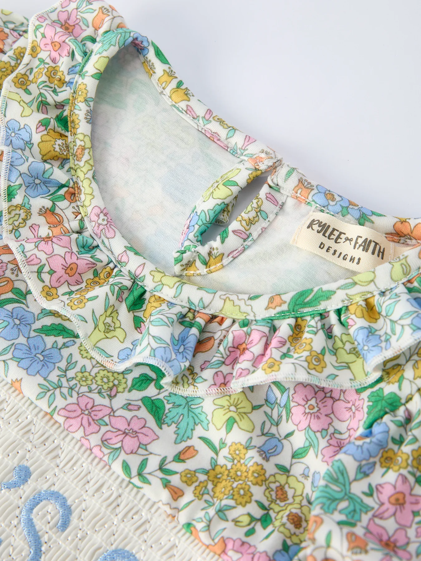 "MAMA'S GIRL" Embroidered Smocked Girls' Dress - Image 3