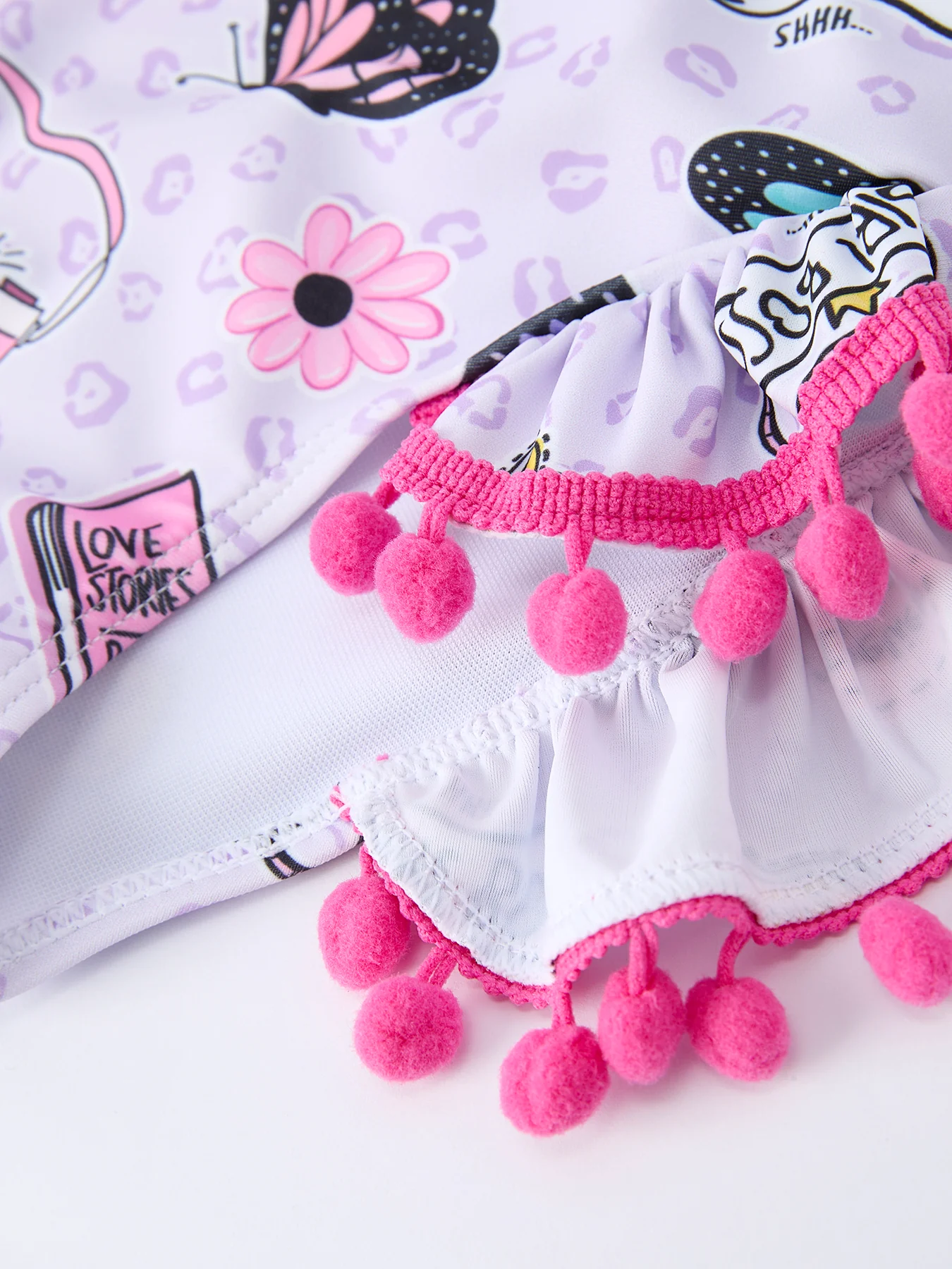 Girls Butterfly Long Sleeve Ruffle Swimsuit Set - Image 5
