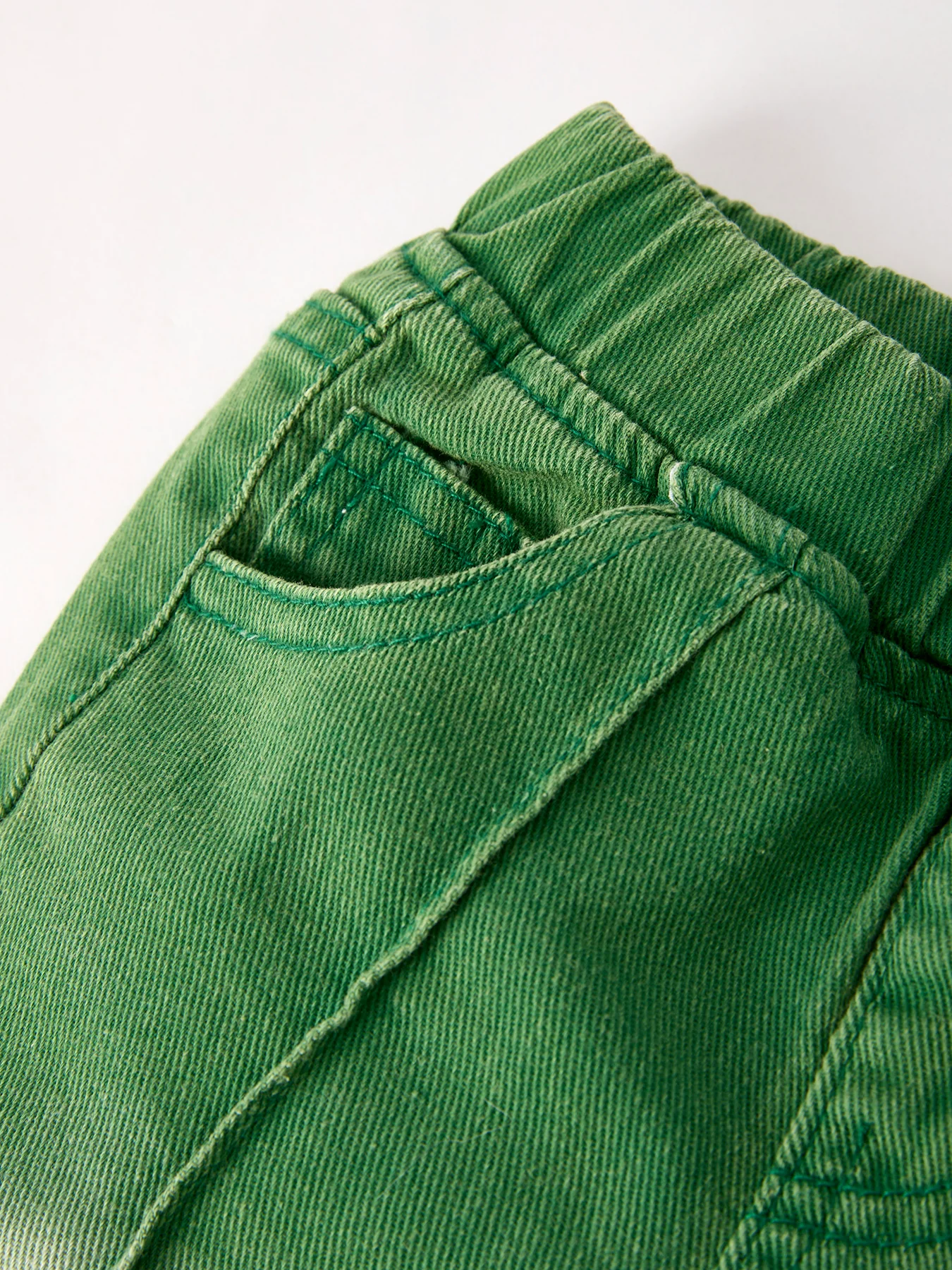 Green Flared Elastic Jeans - Image 3