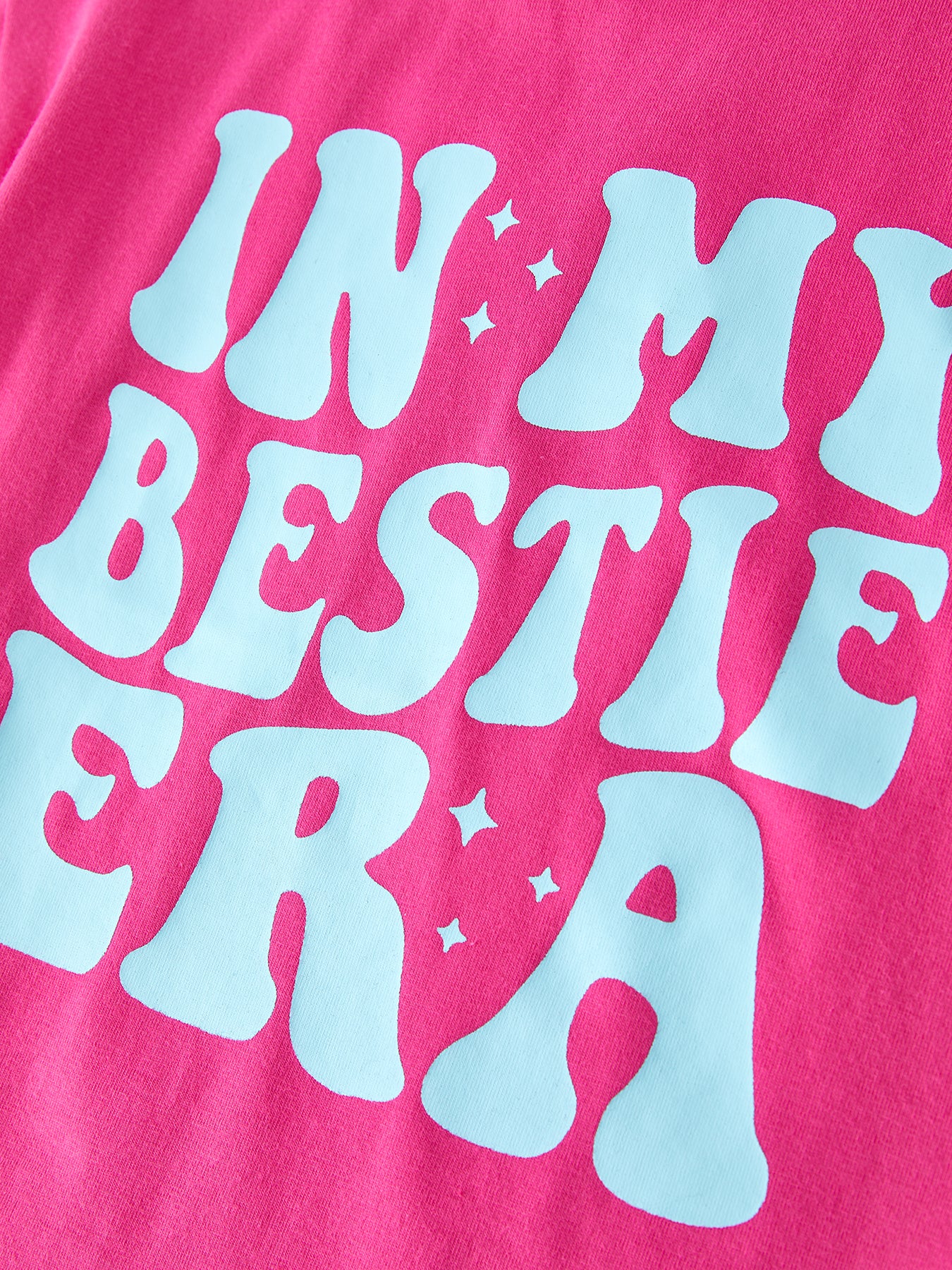 “IN MY BESTIE ERA” Rose Red Girls Short Sleeve Tops - Image 3