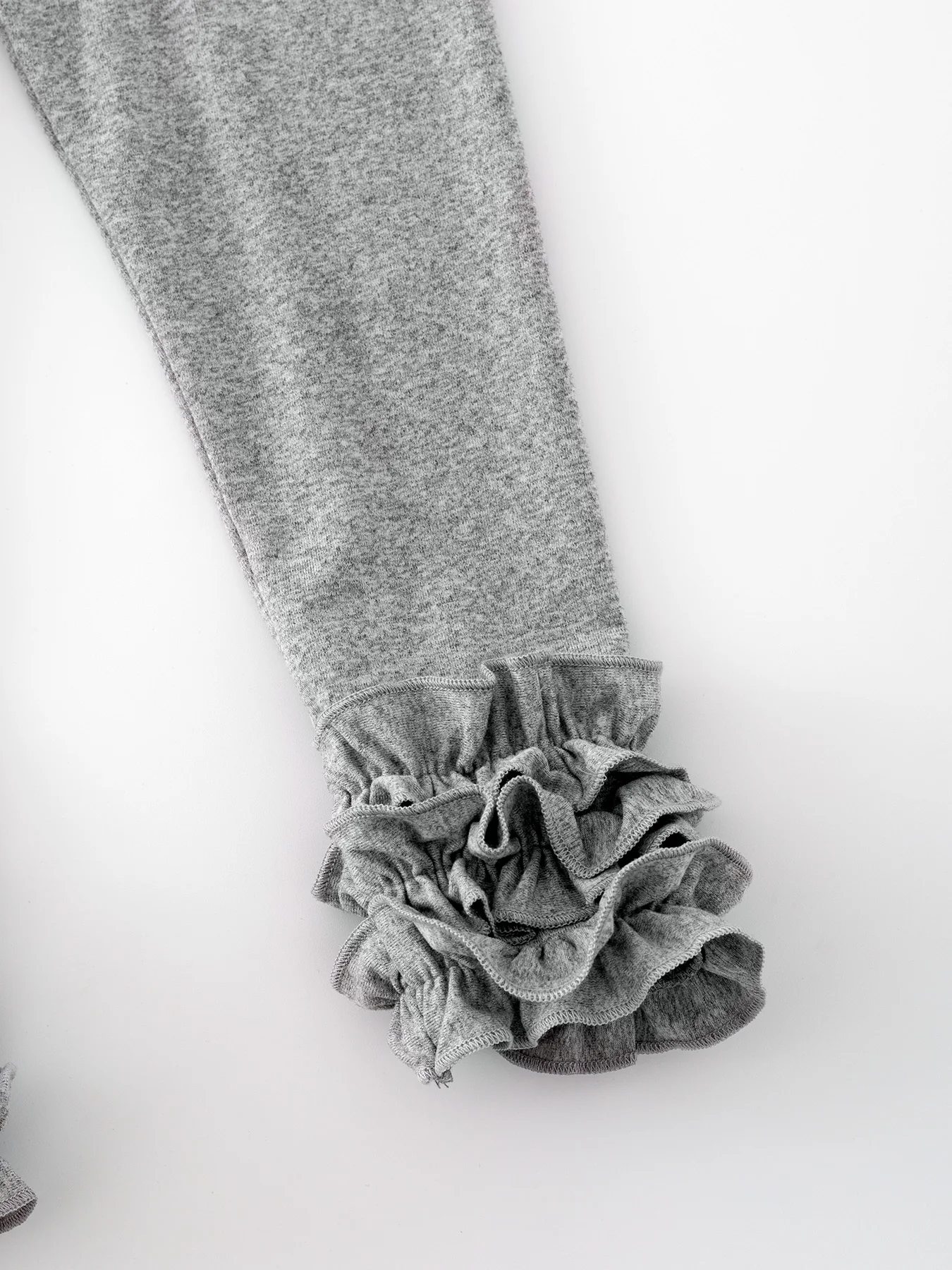 Grey Milk Silk Ruffled Solid Icing Legging - Image 4