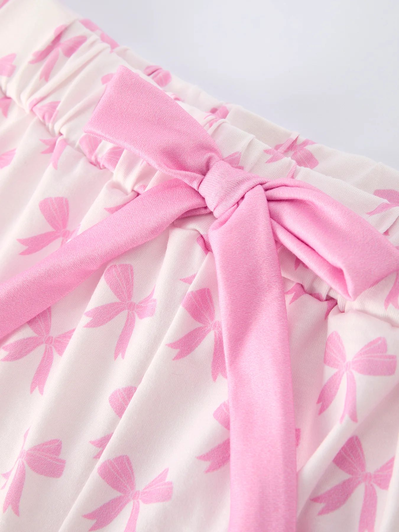 Mommy & Me Pink Bow Print Ruffle Pajama Set - Image 11