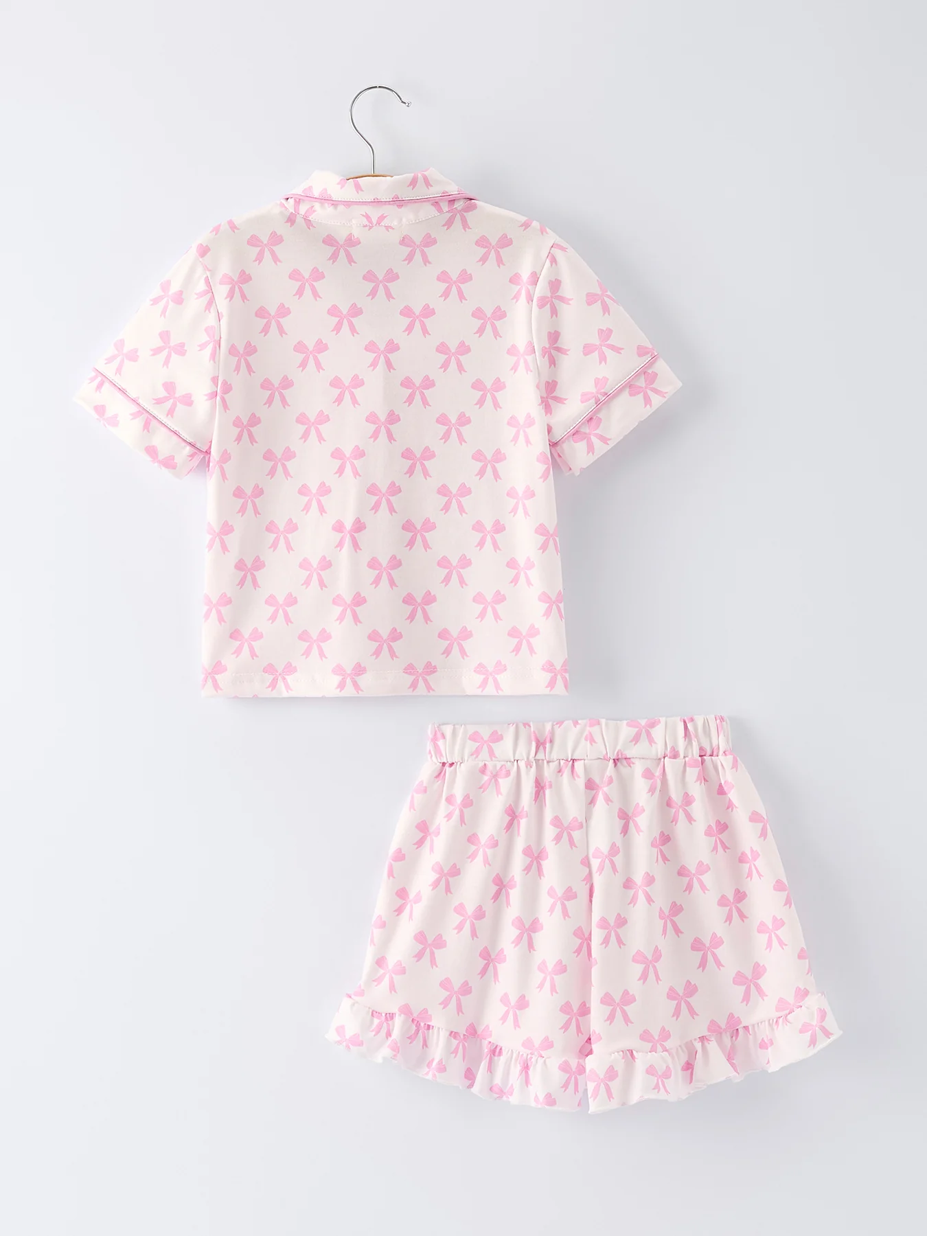 Mommy & Me Pink Bow Print Ruffle Pajama Set - Image 3