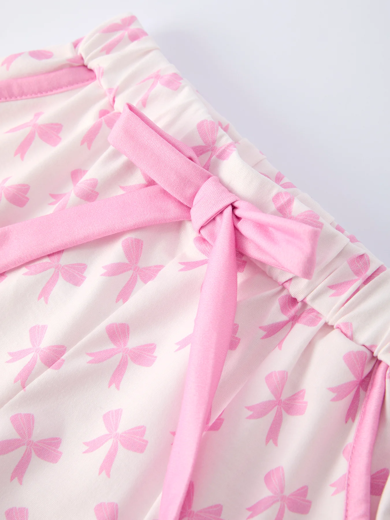 Mommy & Me Pink Bow Print Ruffle Pajama Set - Image 4