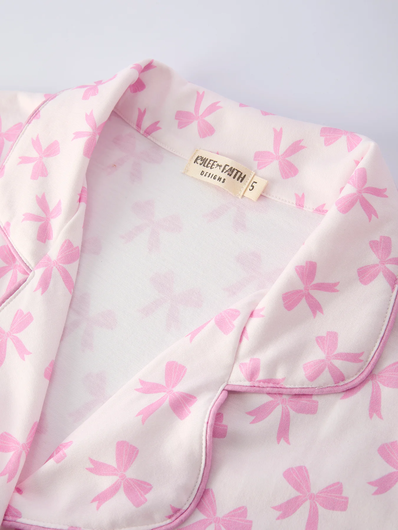 Mommy & Me Pink Bow Print Ruffle Pajama Set - Image 9