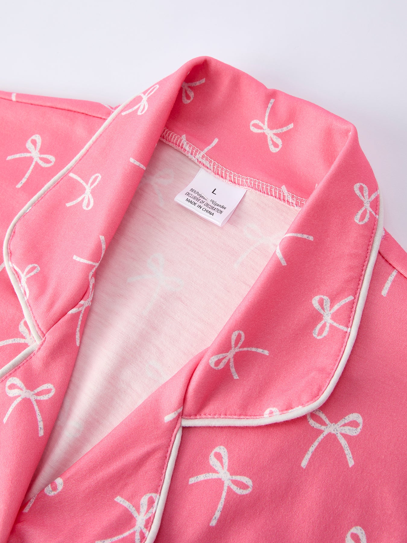 Mommy & Me Bow Print Ruffle Pajama Set - Image 8
