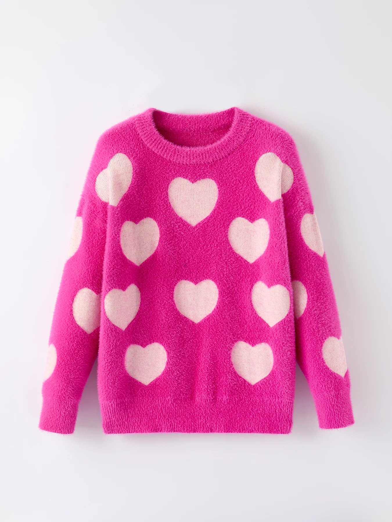 Pink Mommy & Me Heart Print Knit Pullover Sweater - Image 3