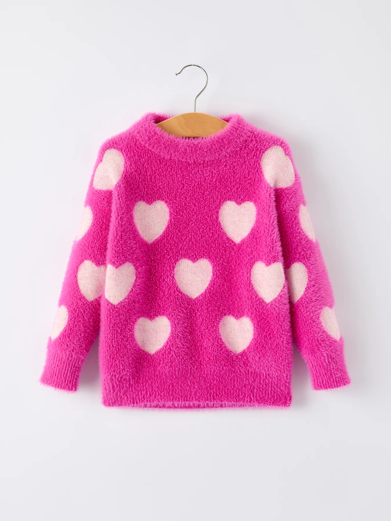Pink Mommy & Me Heart Print Knit Pullover Sweater - Image 5
