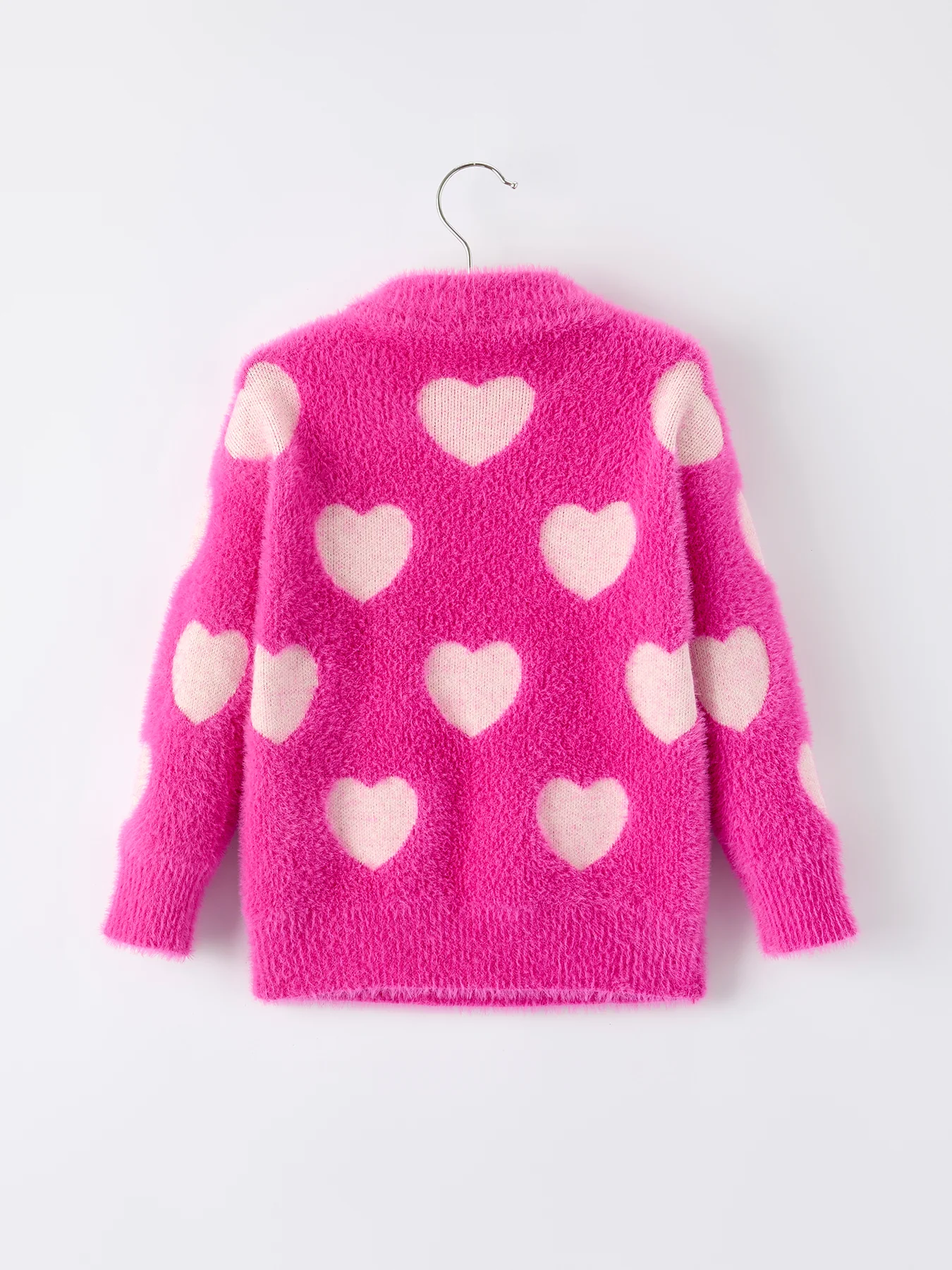 Pink Mommy & Me Heart Print Knit Pullover Sweater - Image 6