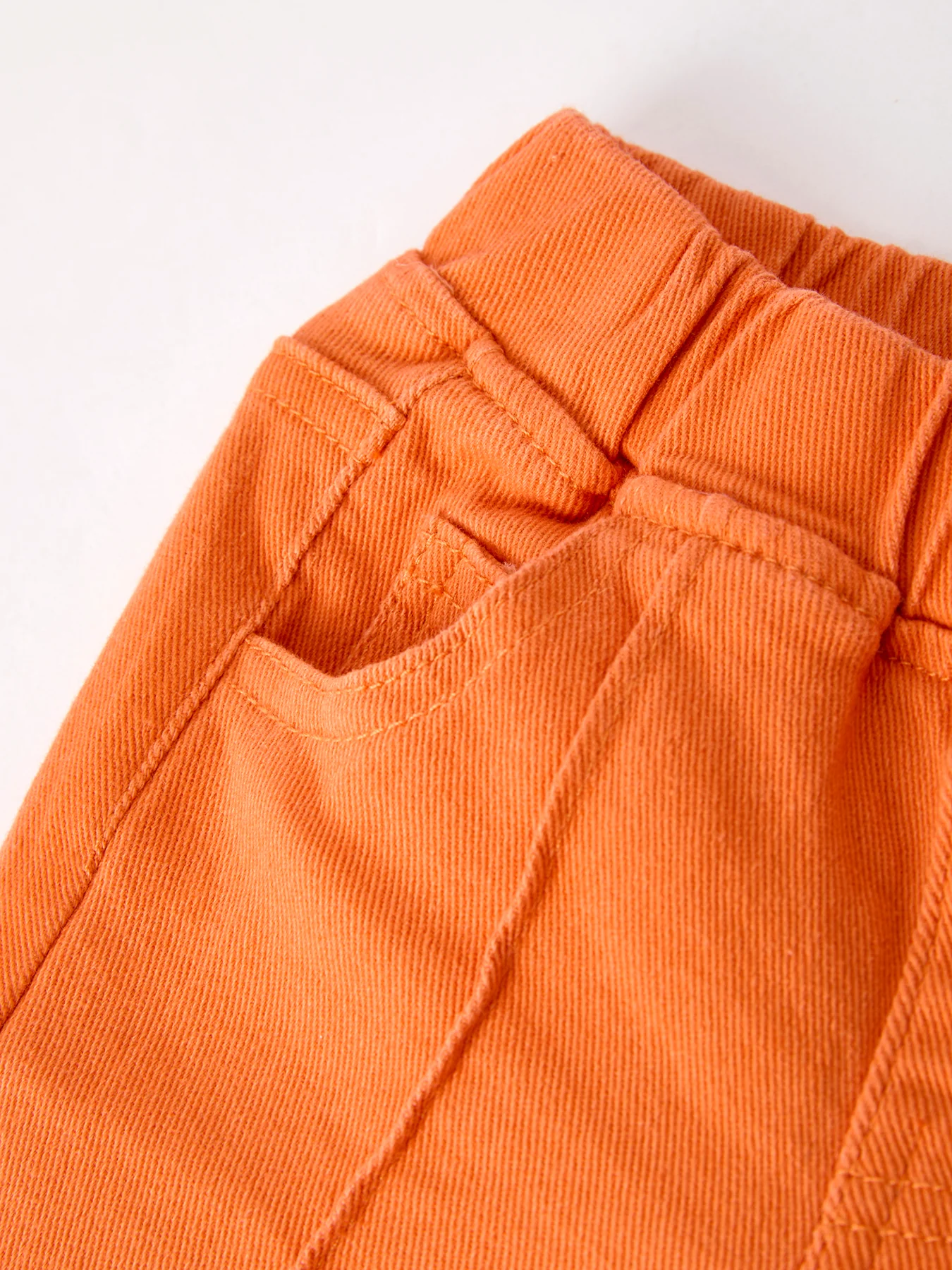 Orange Flared Elastic Jeans - Image 3