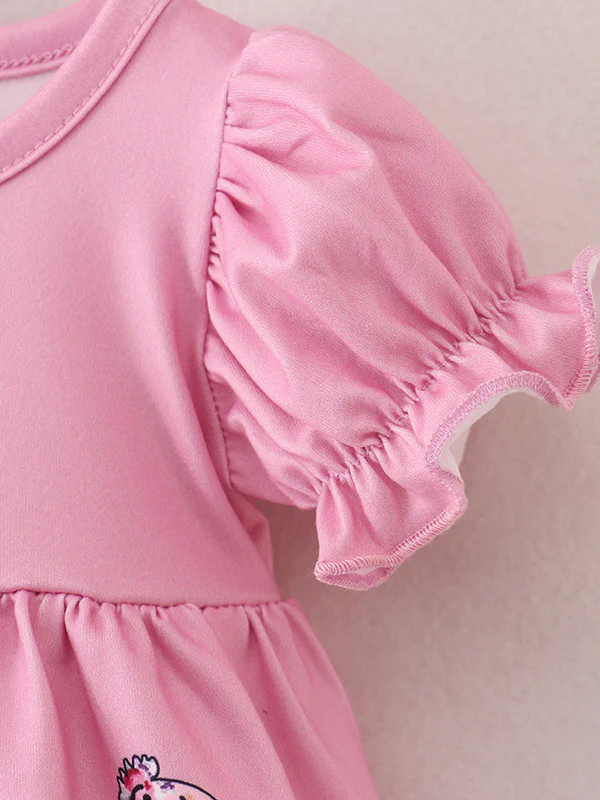 Pink Baby Girls Farm Short Set - Image 3