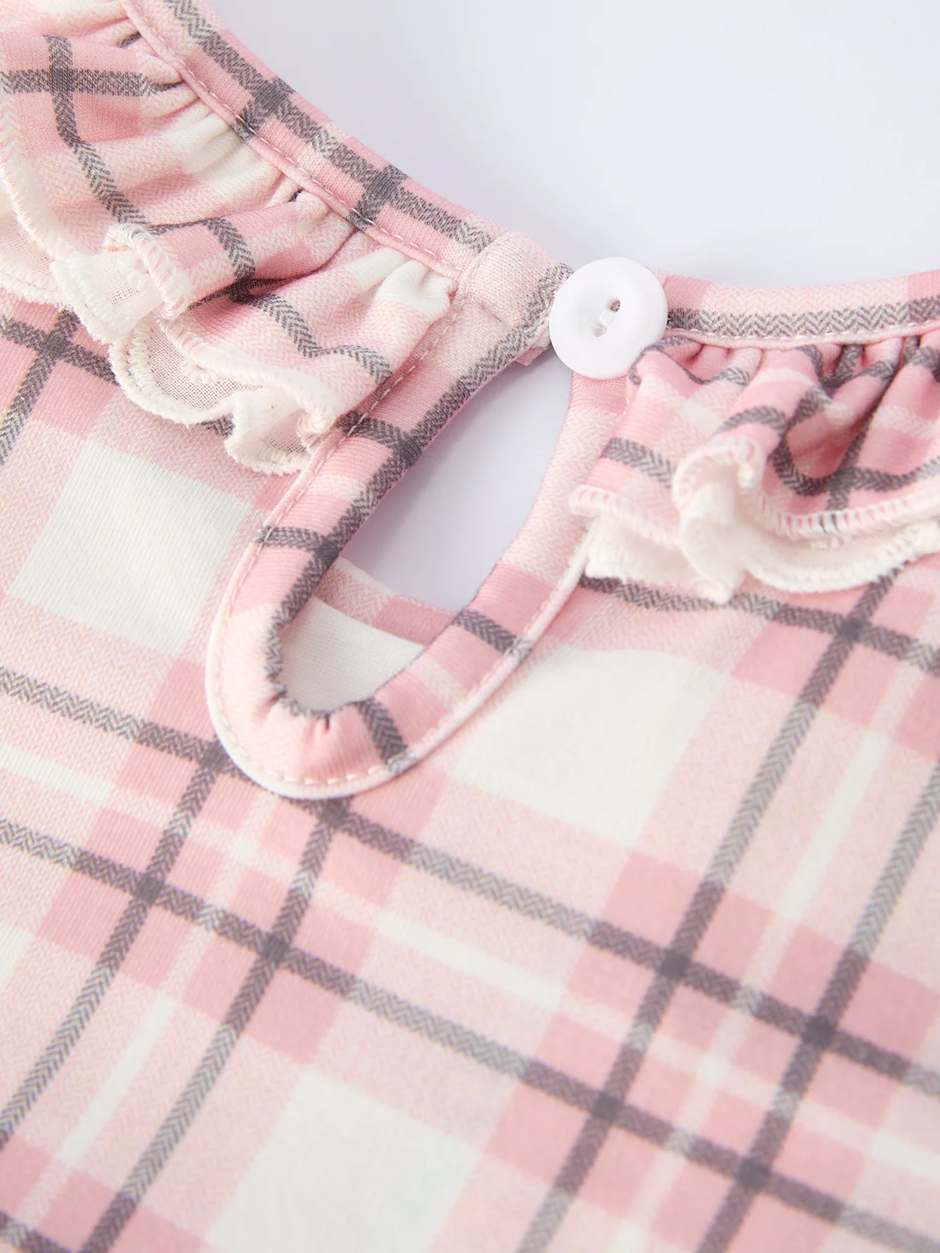 Western Horse Embroidered Smocked Plaid Girls Dress - Image 5