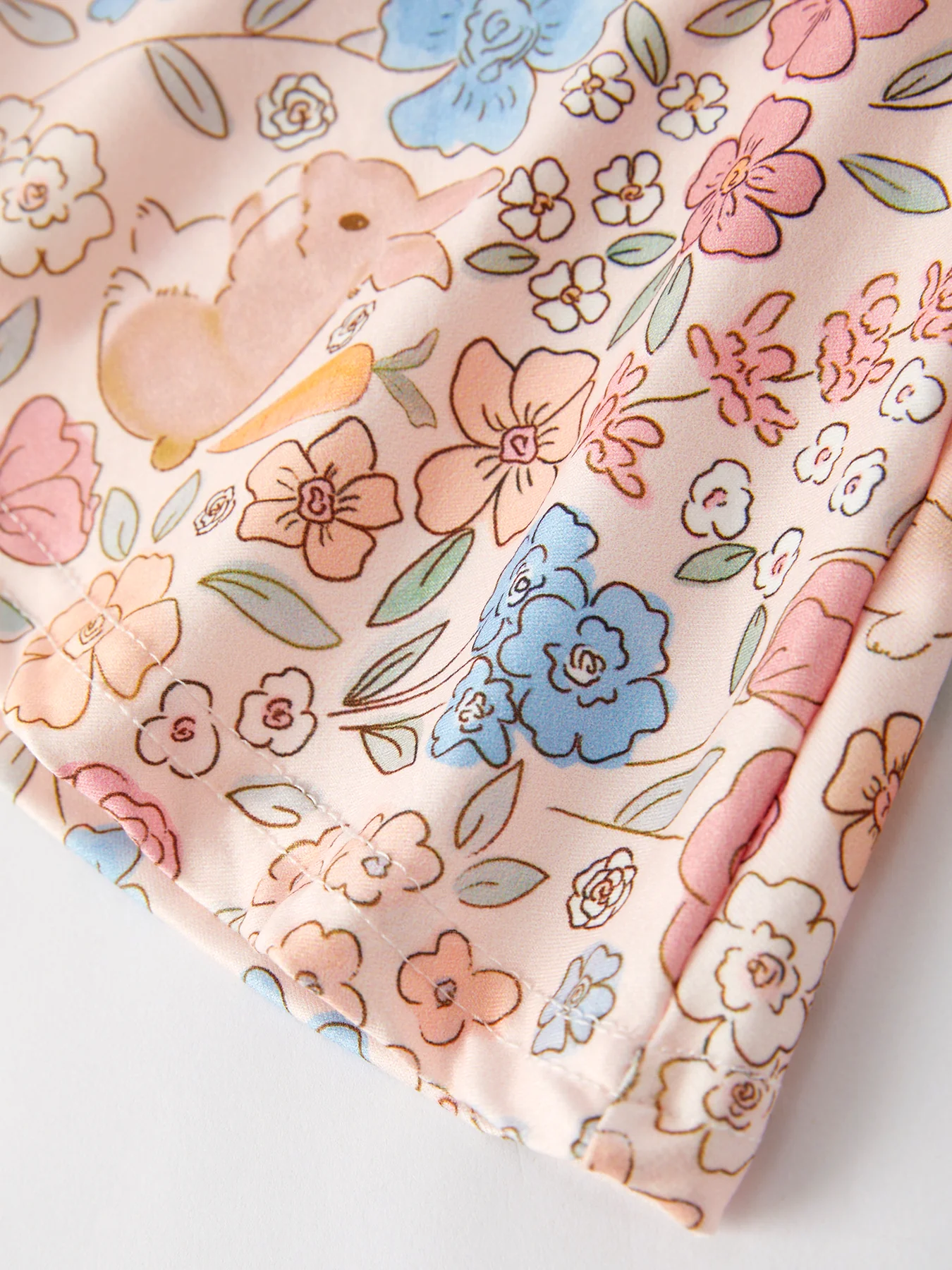 Easter Bunny Floral Print Girls Sling Flared Jumpsuit - Image 5