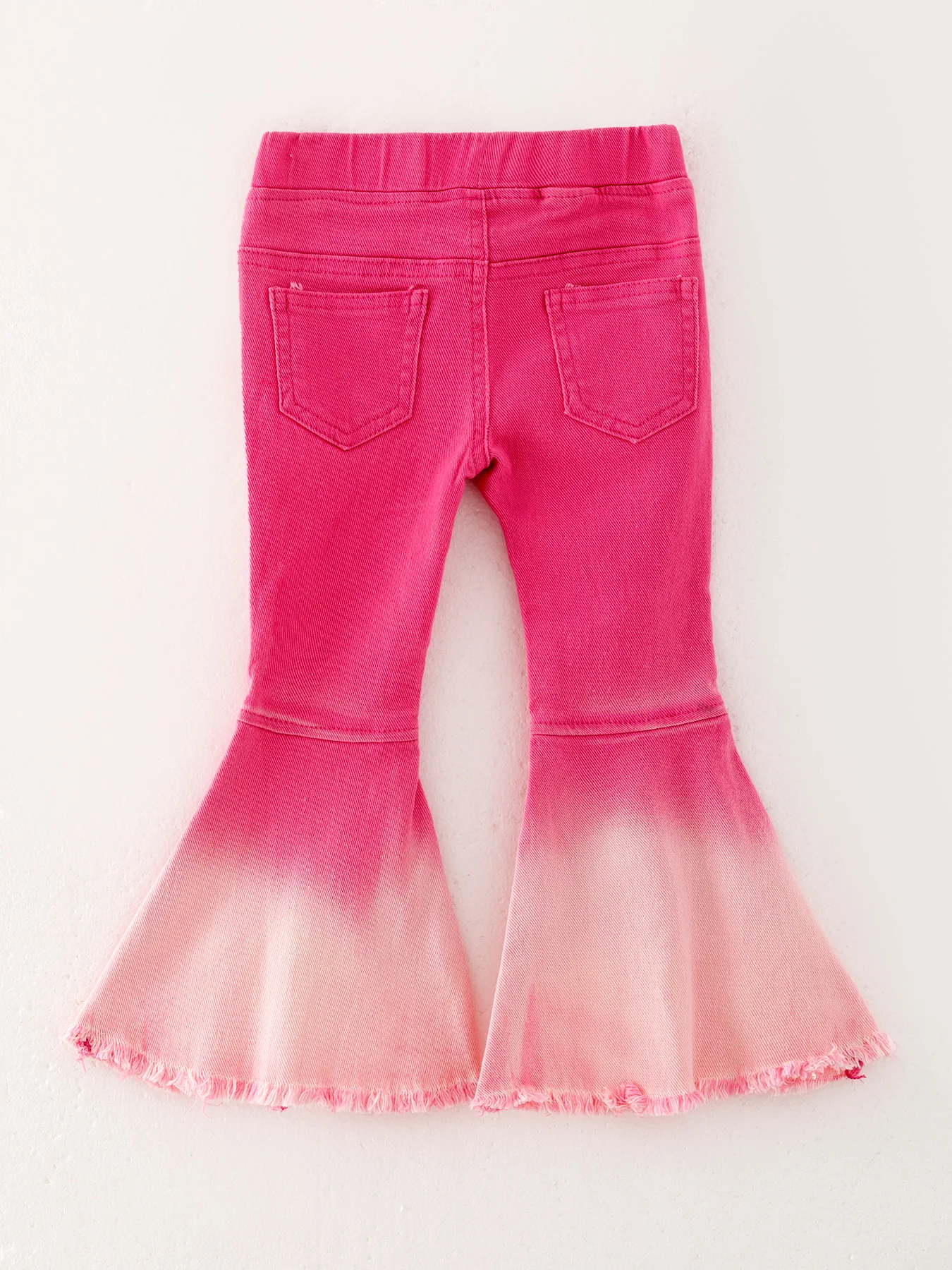 Pink Gradient Denim Flared Pants - Image 4