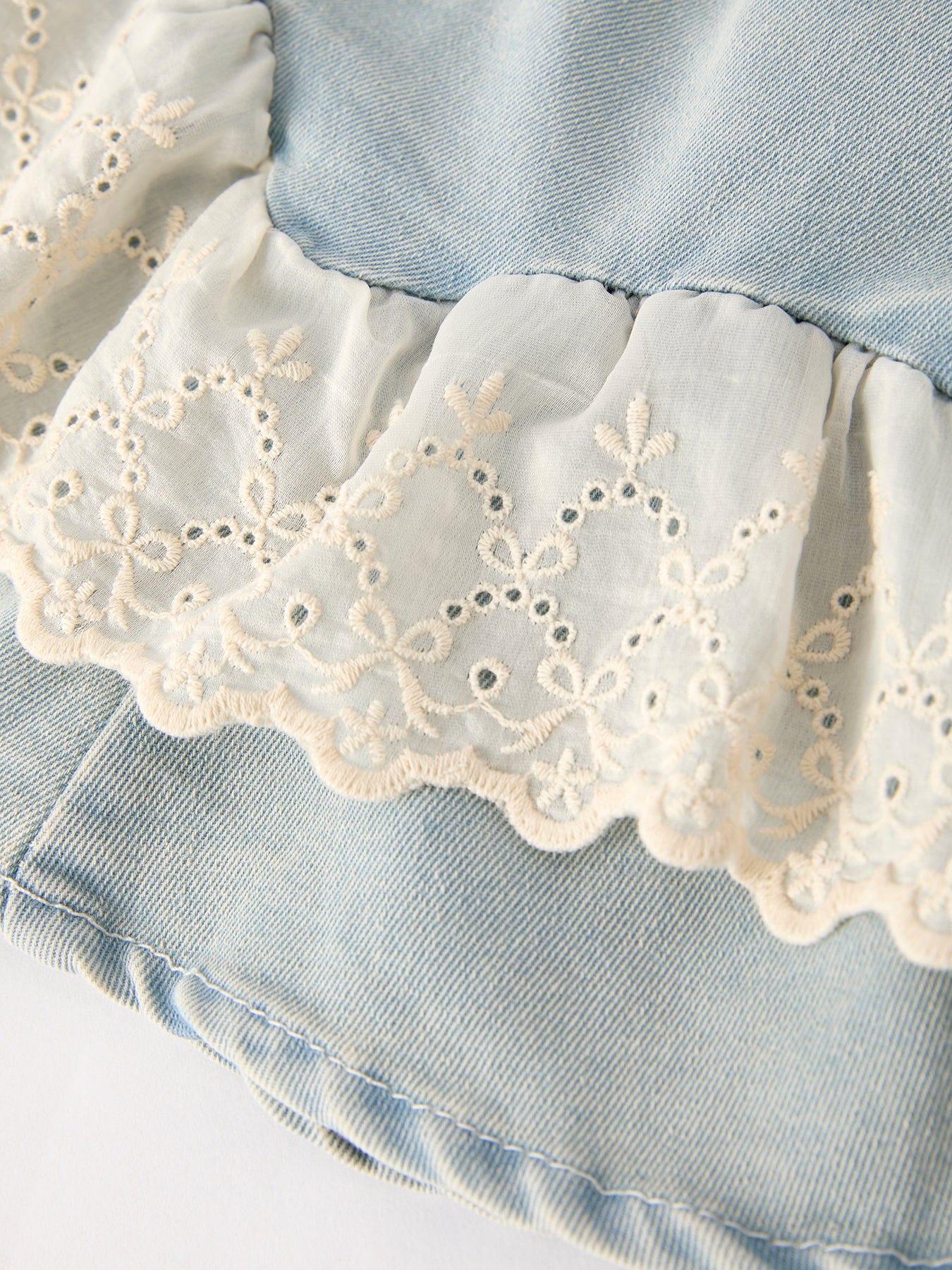 Summer Light Color Denim Lace Girls Set - Image 6