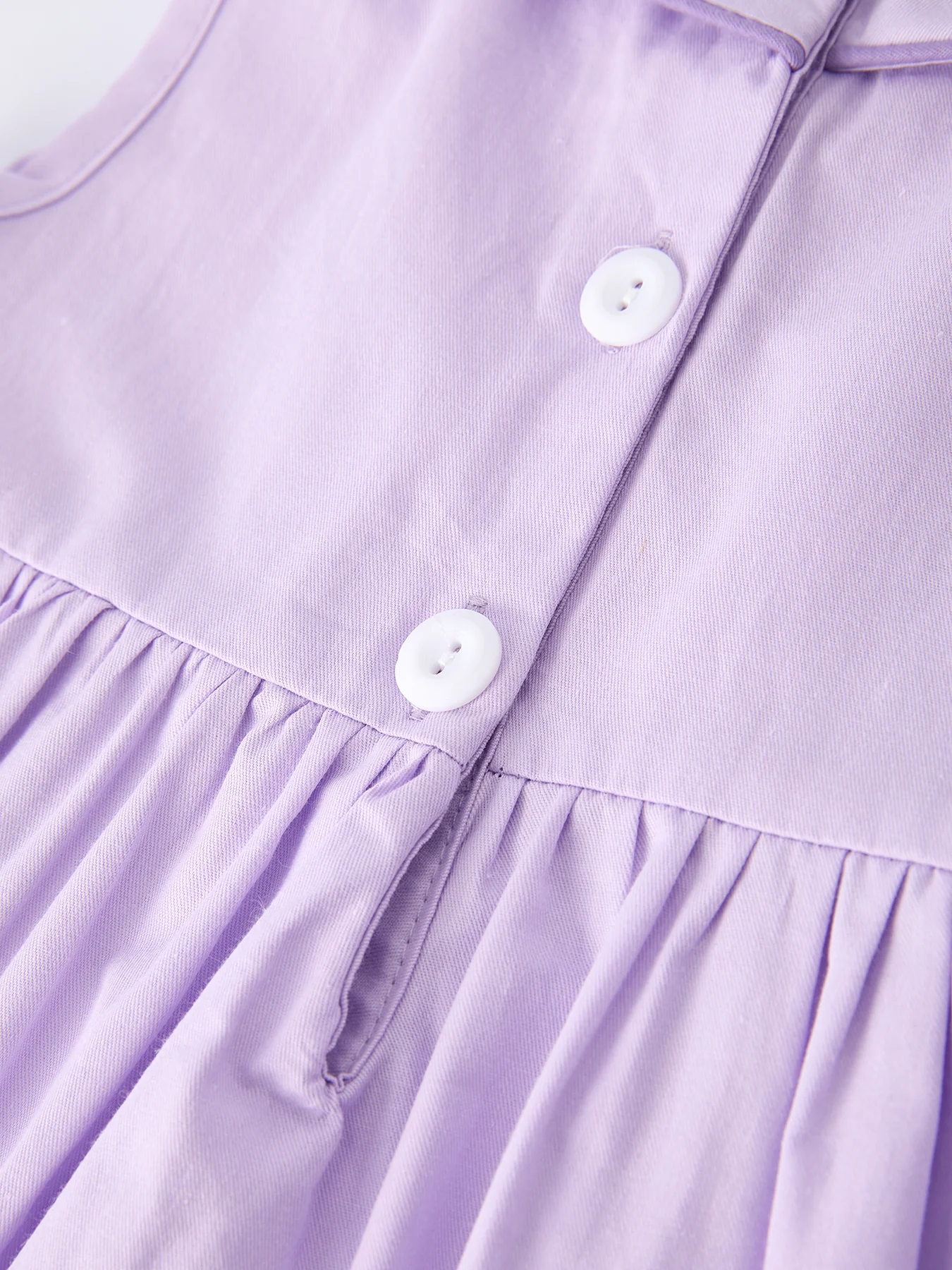Floral Embroidered Girl Dress with Lavender Peter Pan Collar - Image 5