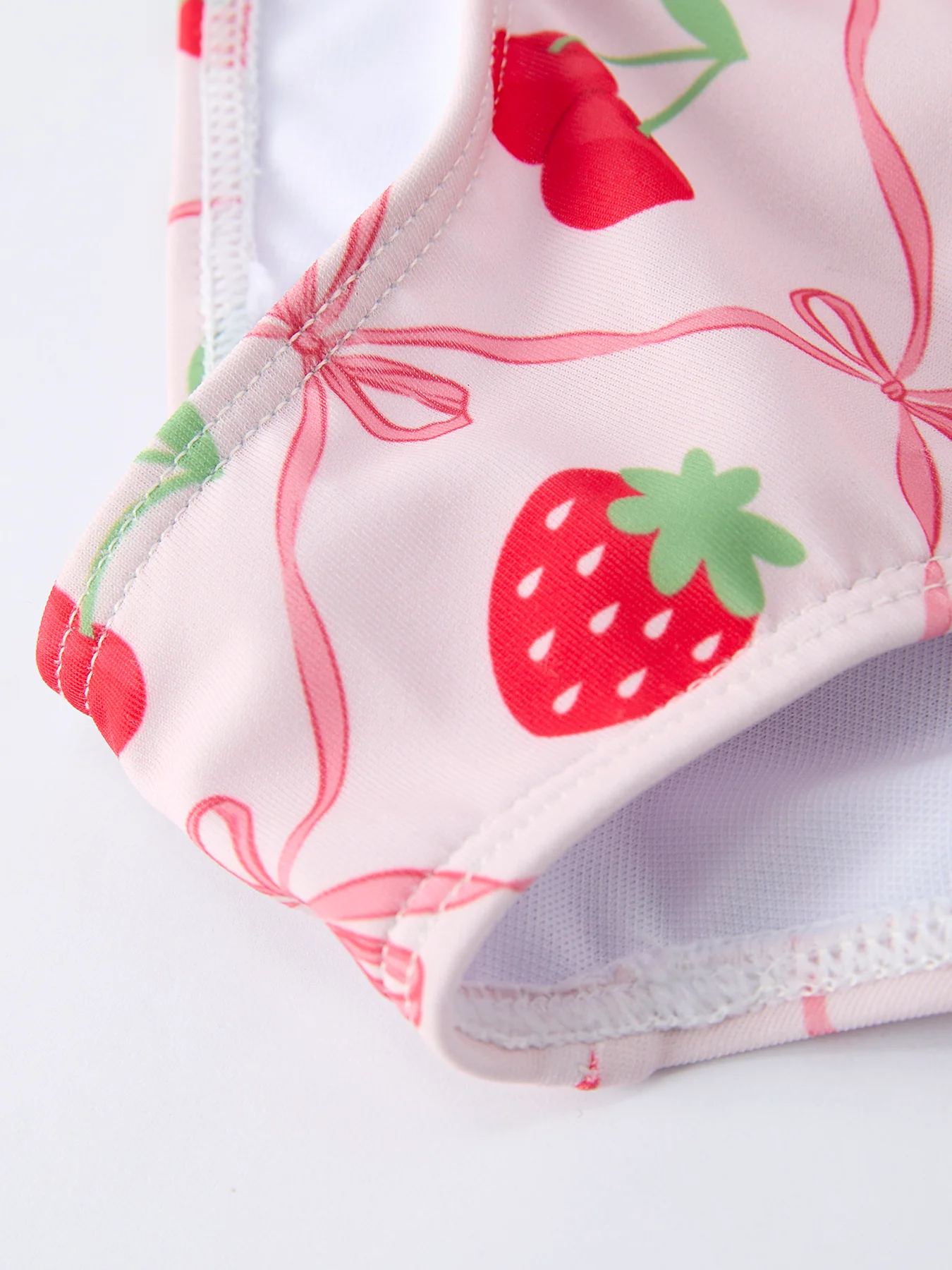 Summer Strawberry Cherry Ruffle Girl Swimwear Set - Image 5