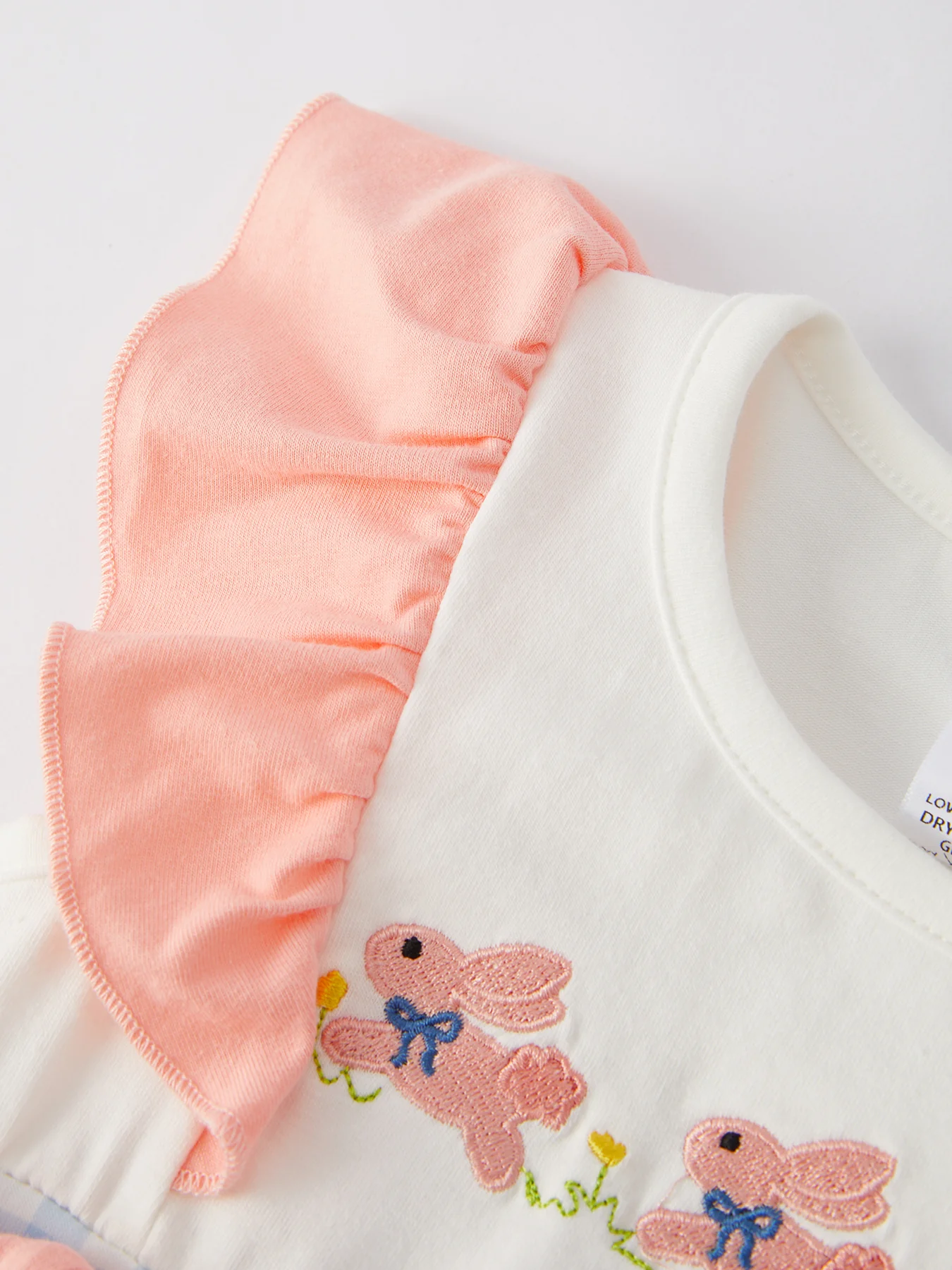 Easter Bunny Embroidery Girls Dress - Image 3