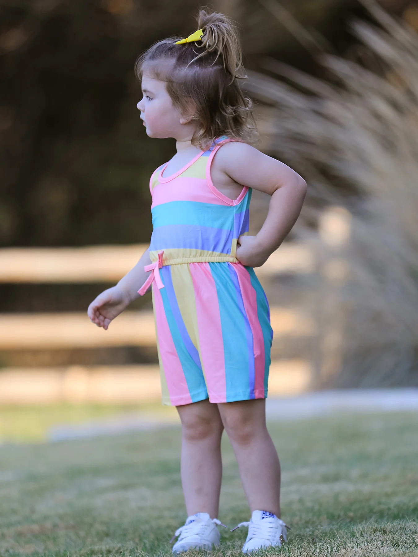 Rainbow Striped Milk Silk 3-piece Jumpsuit Set - Image 17