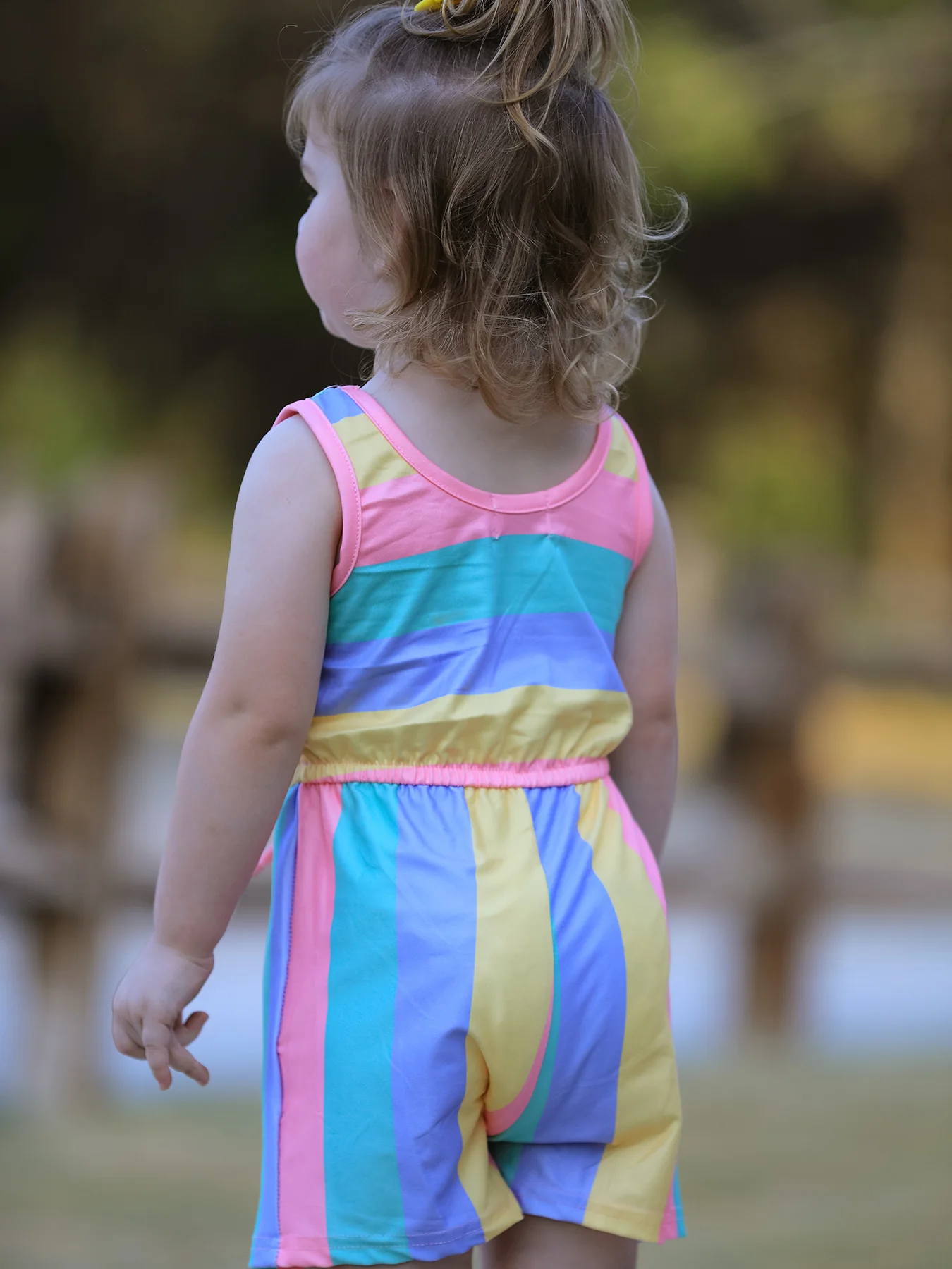 Rainbow Striped Milk Silk 3-piece Jumpsuit Set - Image 18