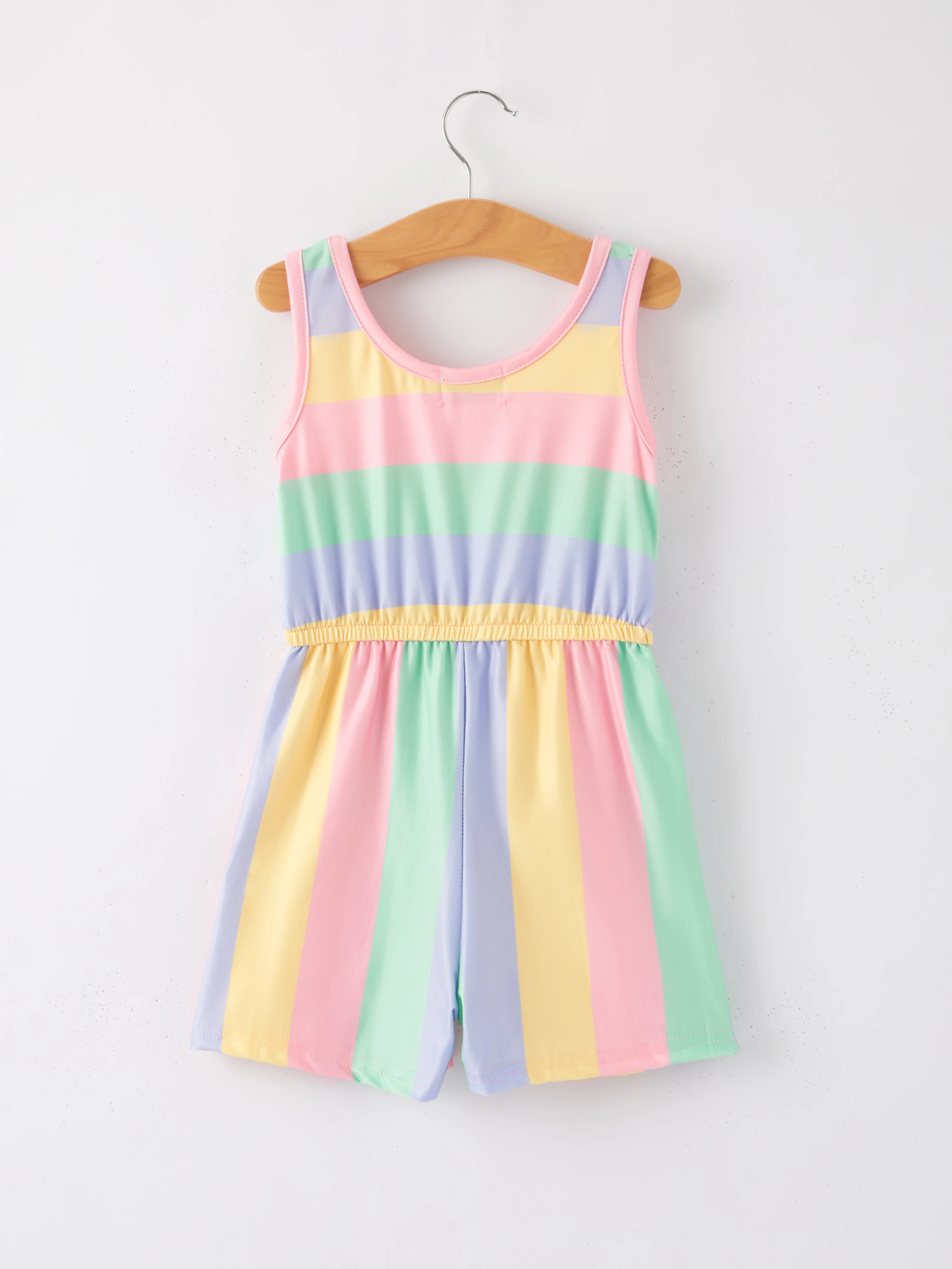 Rainbow Striped Milk Silk 3-piece Jumpsuit Set - Image 25