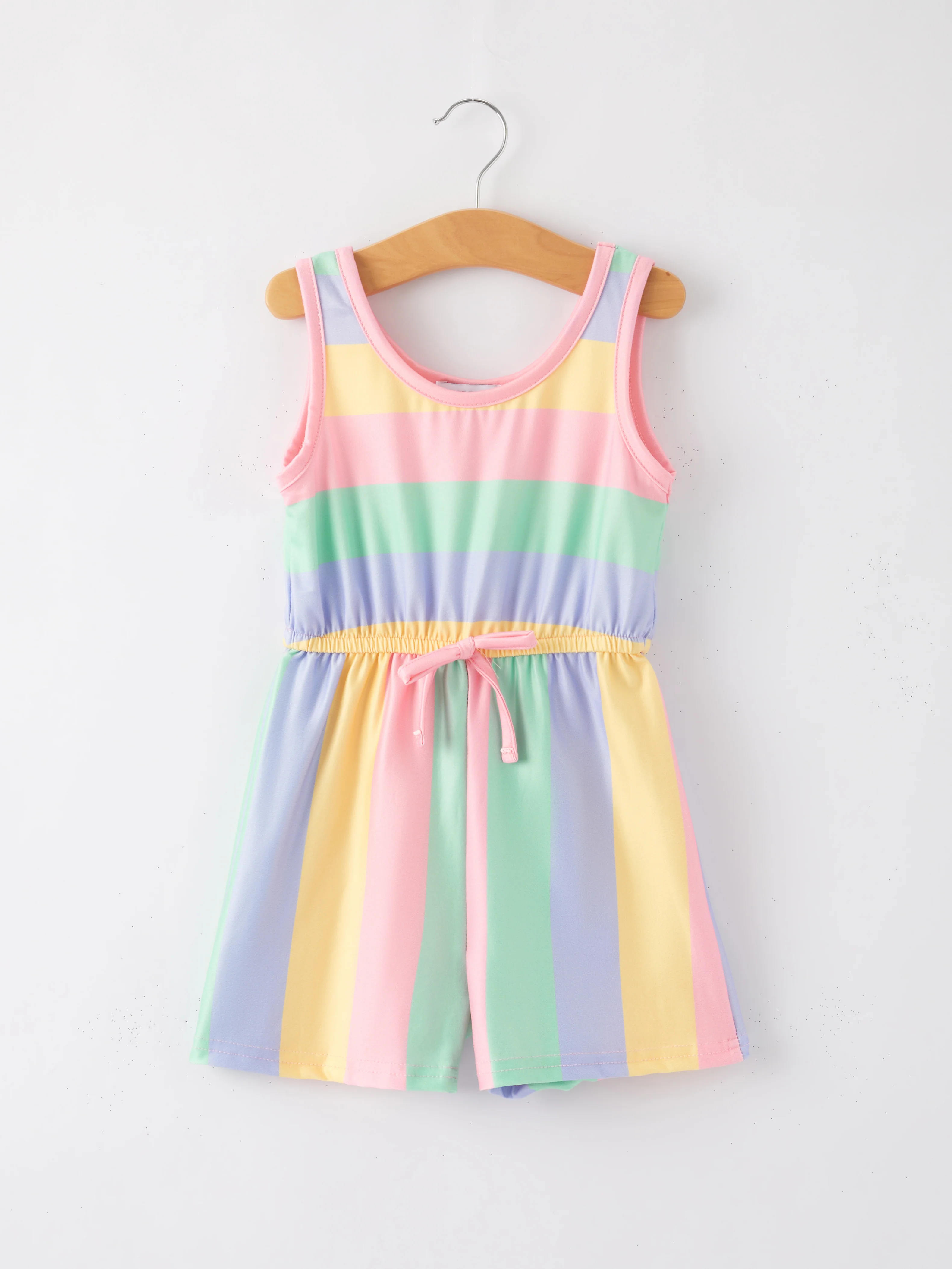 Rainbow Striped Milk Silk 3-piece Jumpsuit Set - Image 26