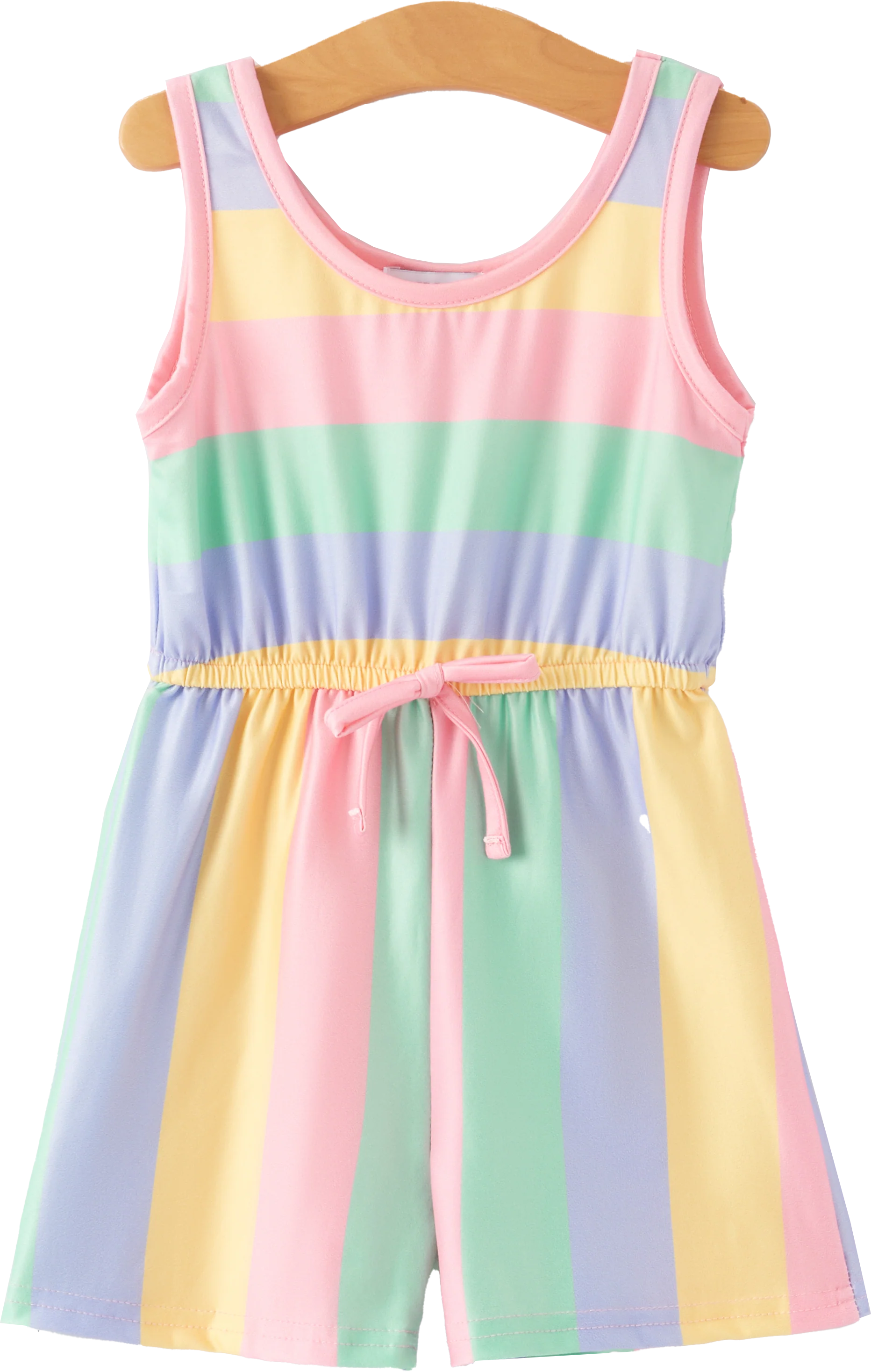 Rainbow Striped Milk Silk 3-piece Jumpsuit Set - Image 27