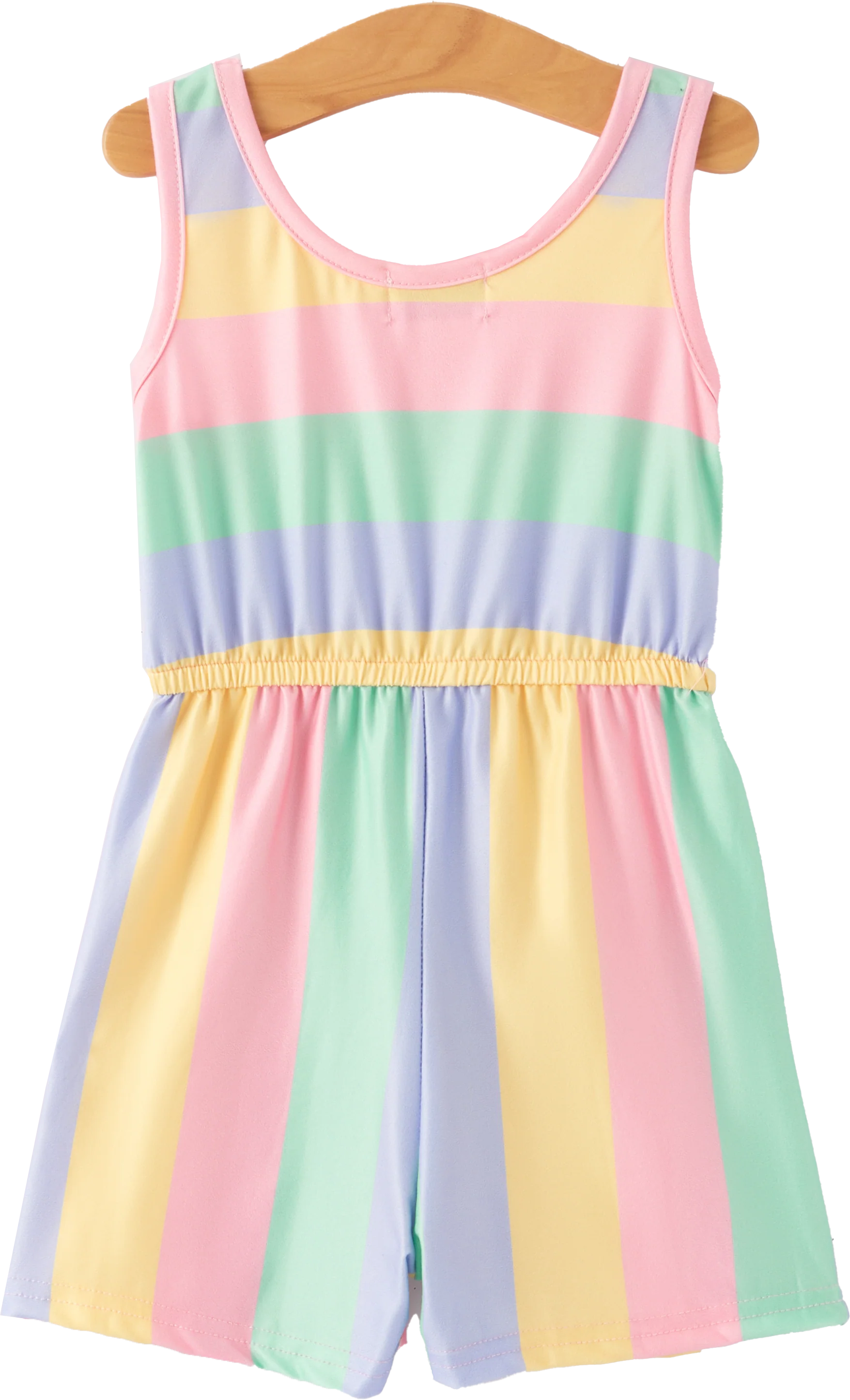 Rainbow Striped Milk Silk 3-piece Jumpsuit Set - Image 28