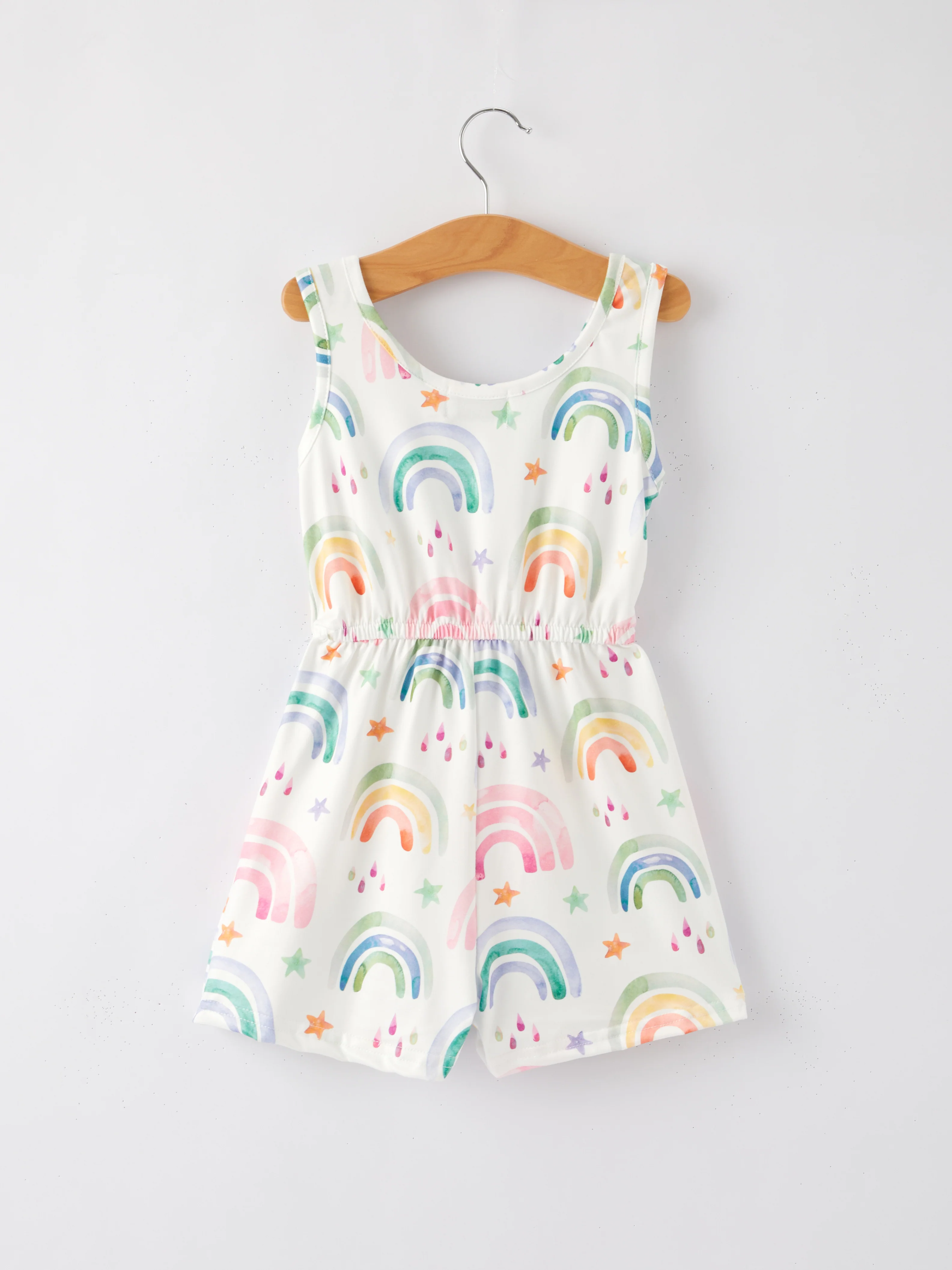 Rainbow Striped Milk Silk 3-piece Jumpsuit Set - Image 3