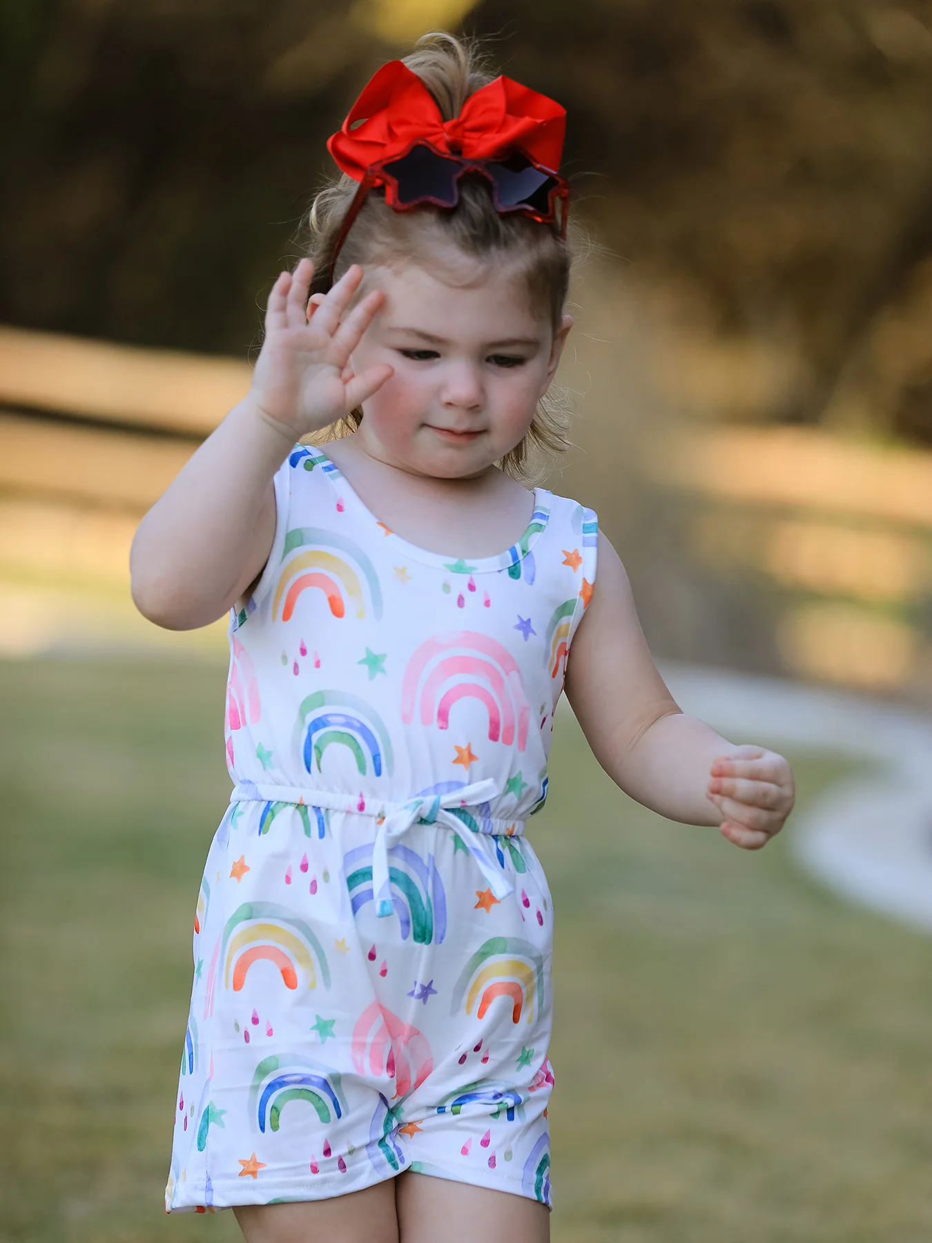 Rainbow Striped Milk Silk 3-piece Jumpsuit Set - Image 8