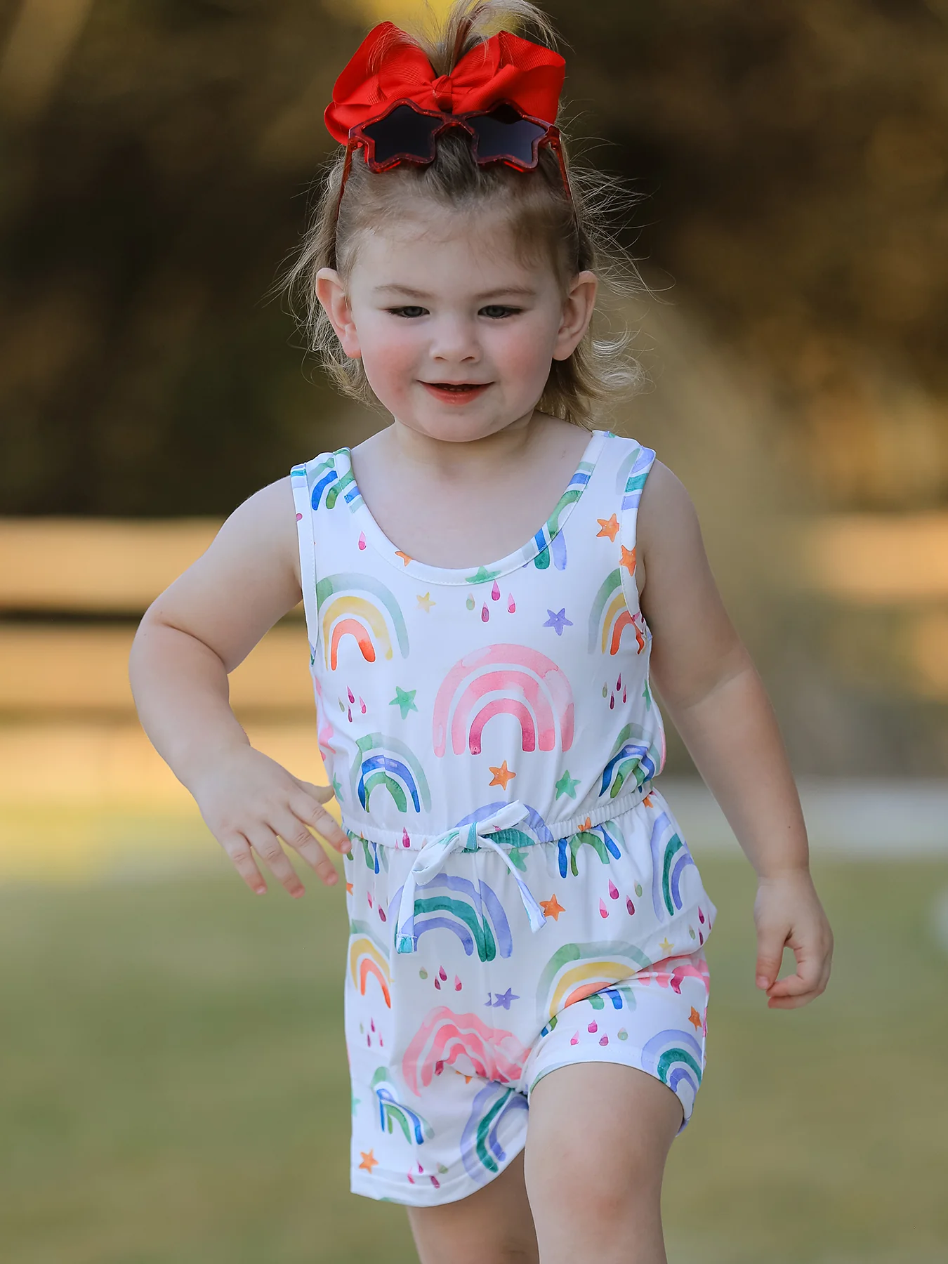 Rainbow Striped Milk Silk 3-piece Jumpsuit Set - Image 9