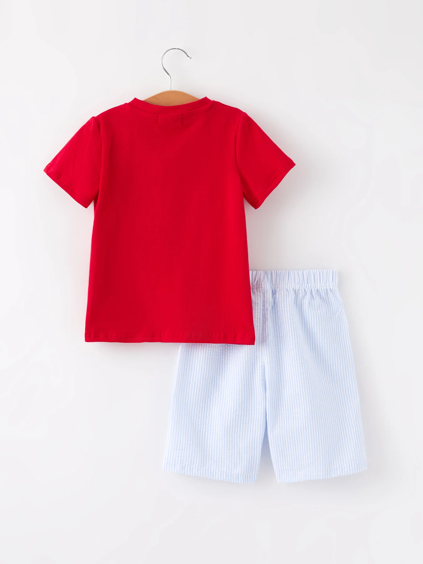4th of july Star Embroidery Smocking Boys Set - Image 2