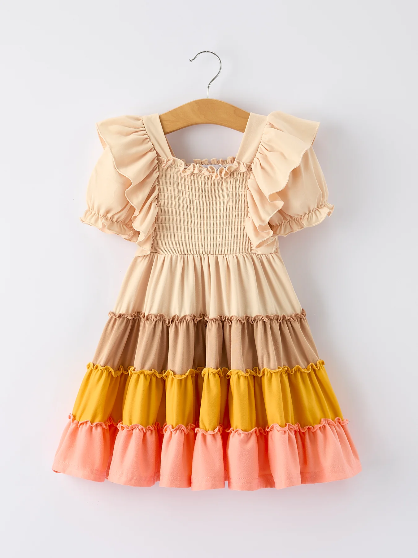 Fall Bohemian Style Toddler Girl Dress with Ruffles - Image 6