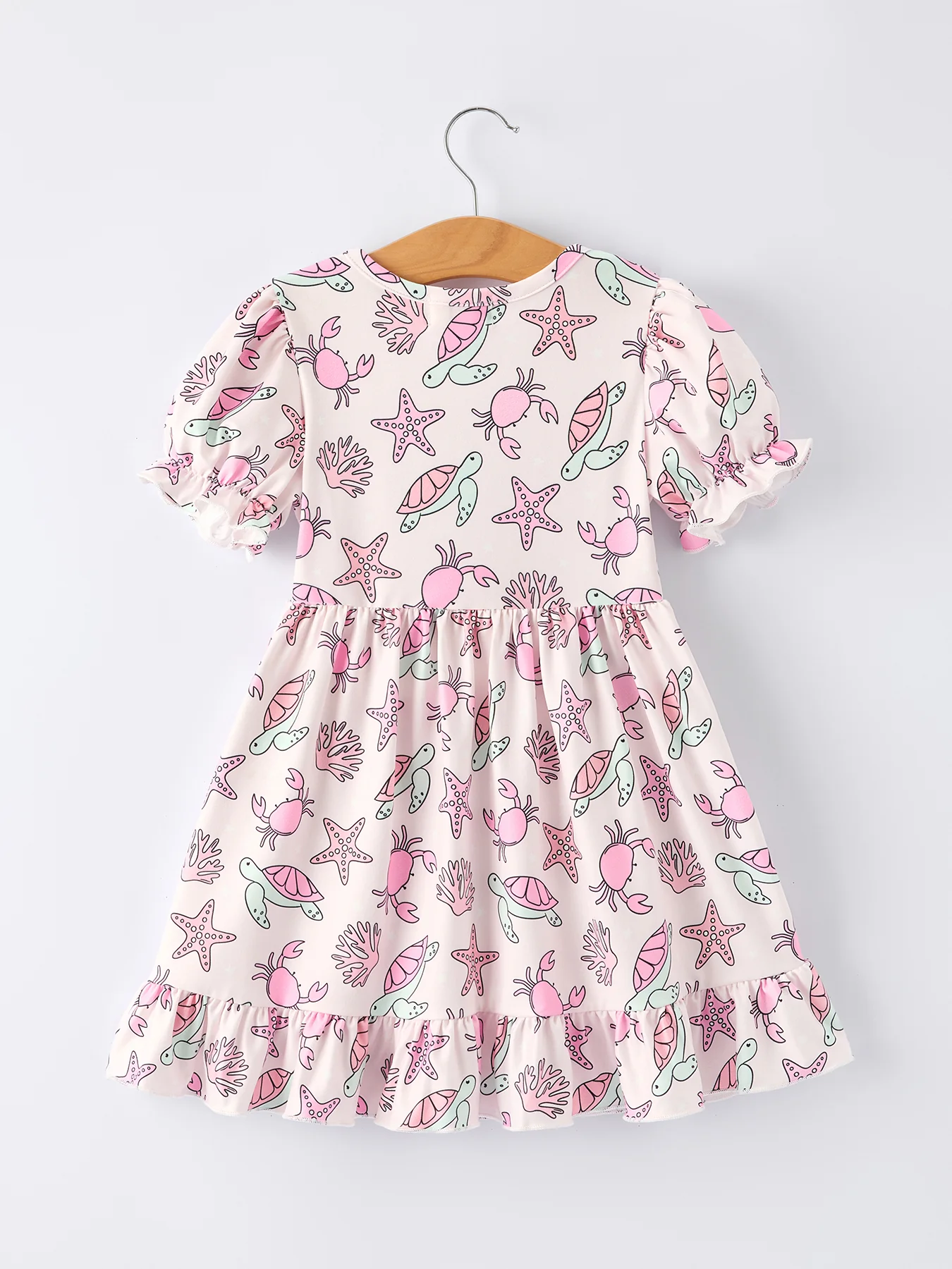 Ocean Print Girl Ruffle Dress - Image 2
