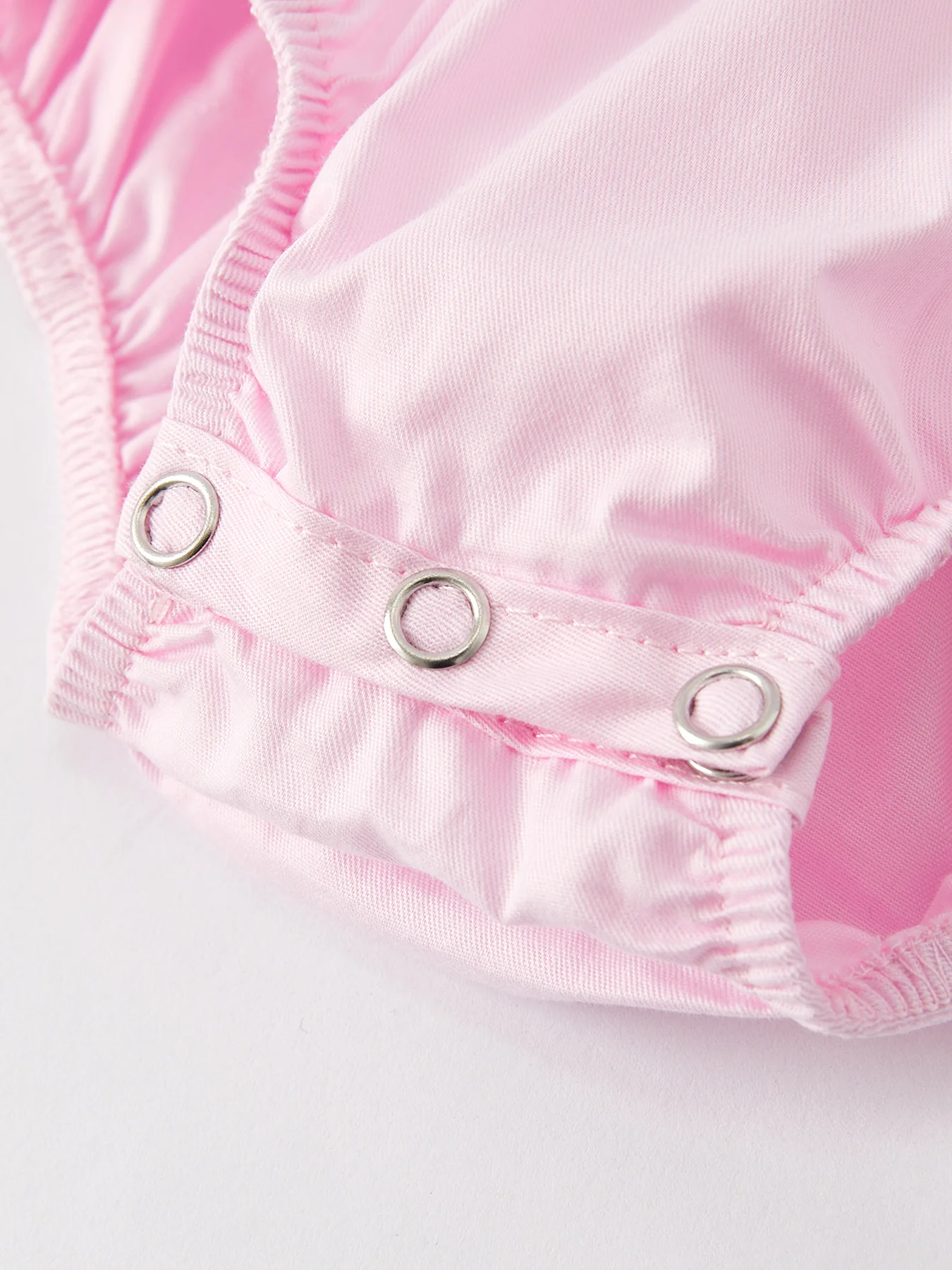 Pink Smocked Church Christ Bishop Christening Romper - Image 8