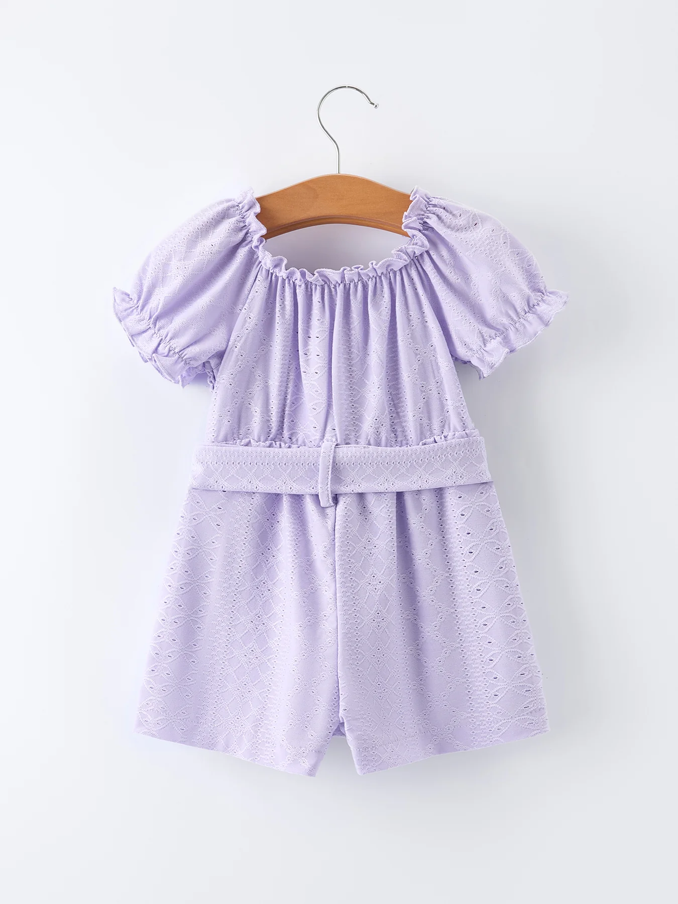 Spring Purple Short-sleeved Girls Jumpsuit - Image 2