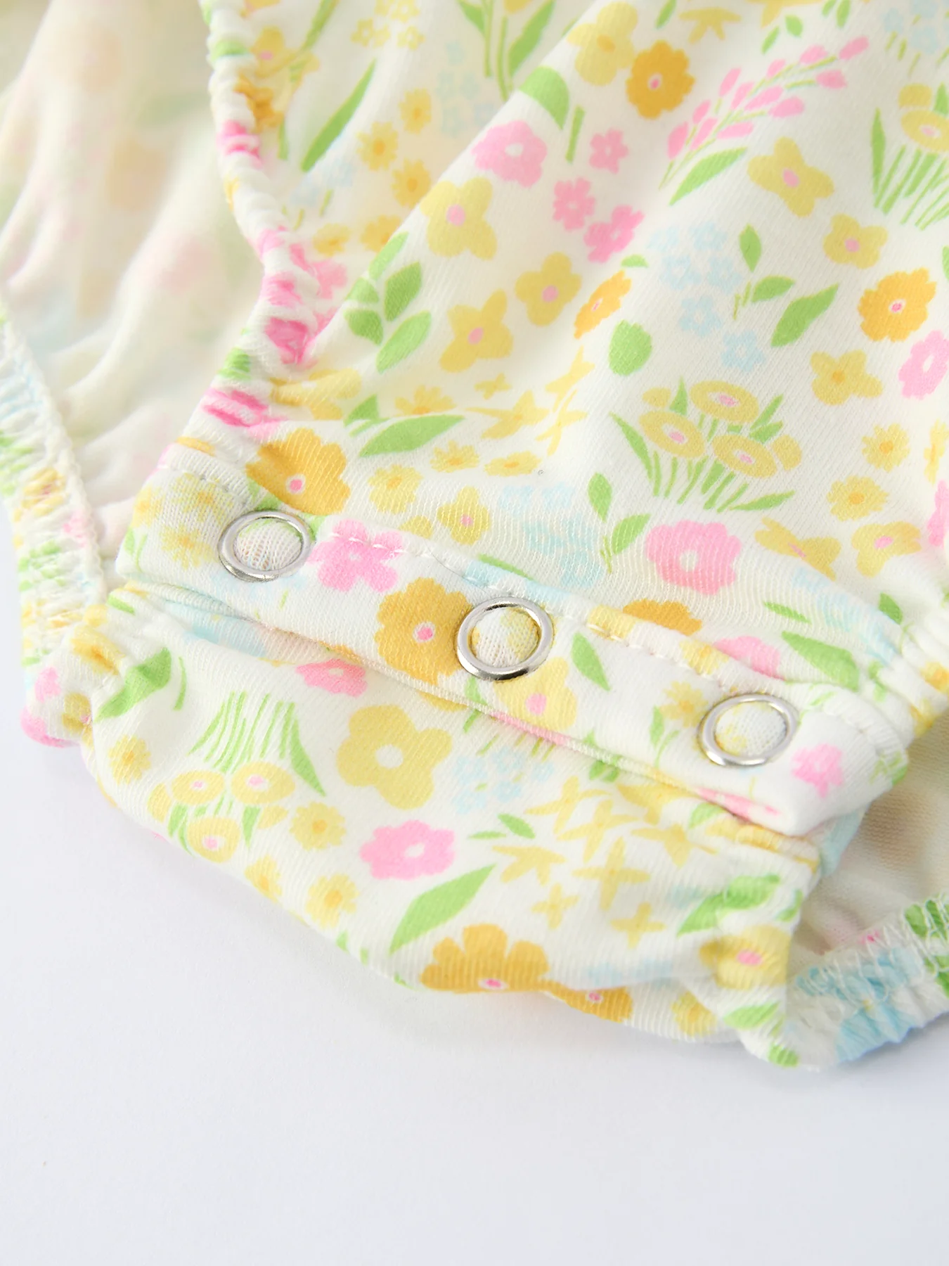 Spring Floral Smocked Baby Girl Romper - Image 4