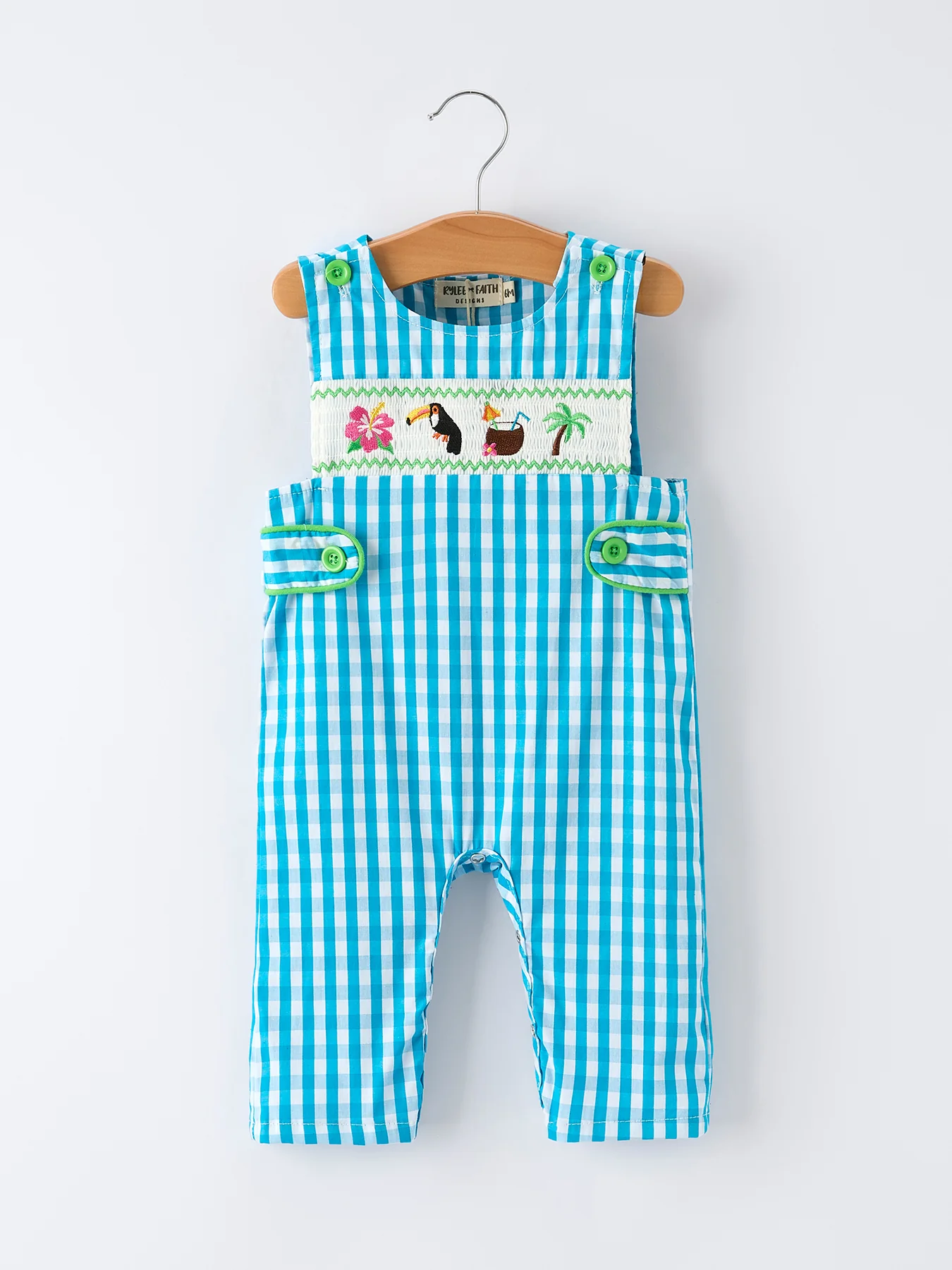 Summer Tropical Embroidered Baby Boys Romper