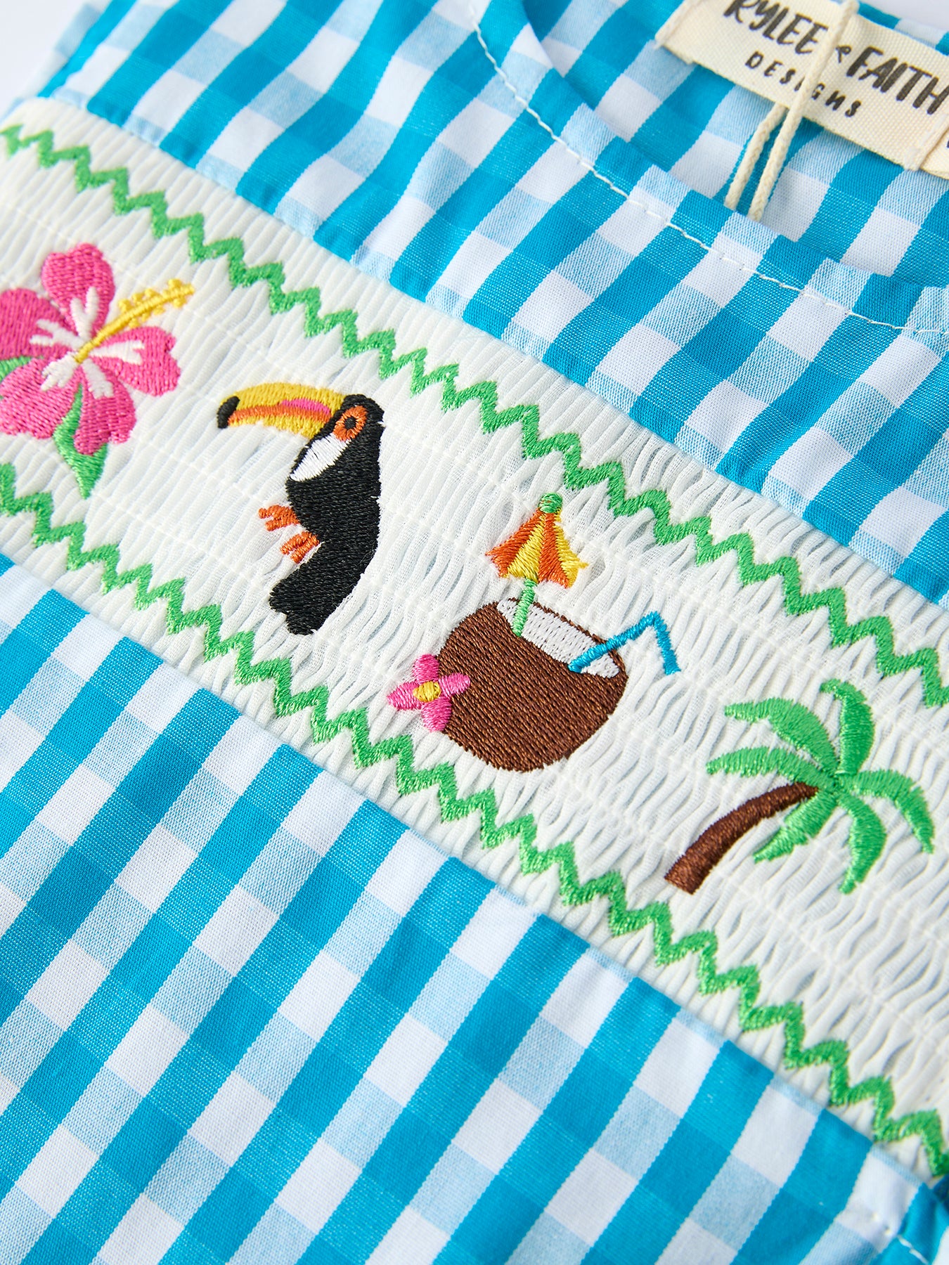Summer Tropical Embroidered Baby Boys Romper - Image 4