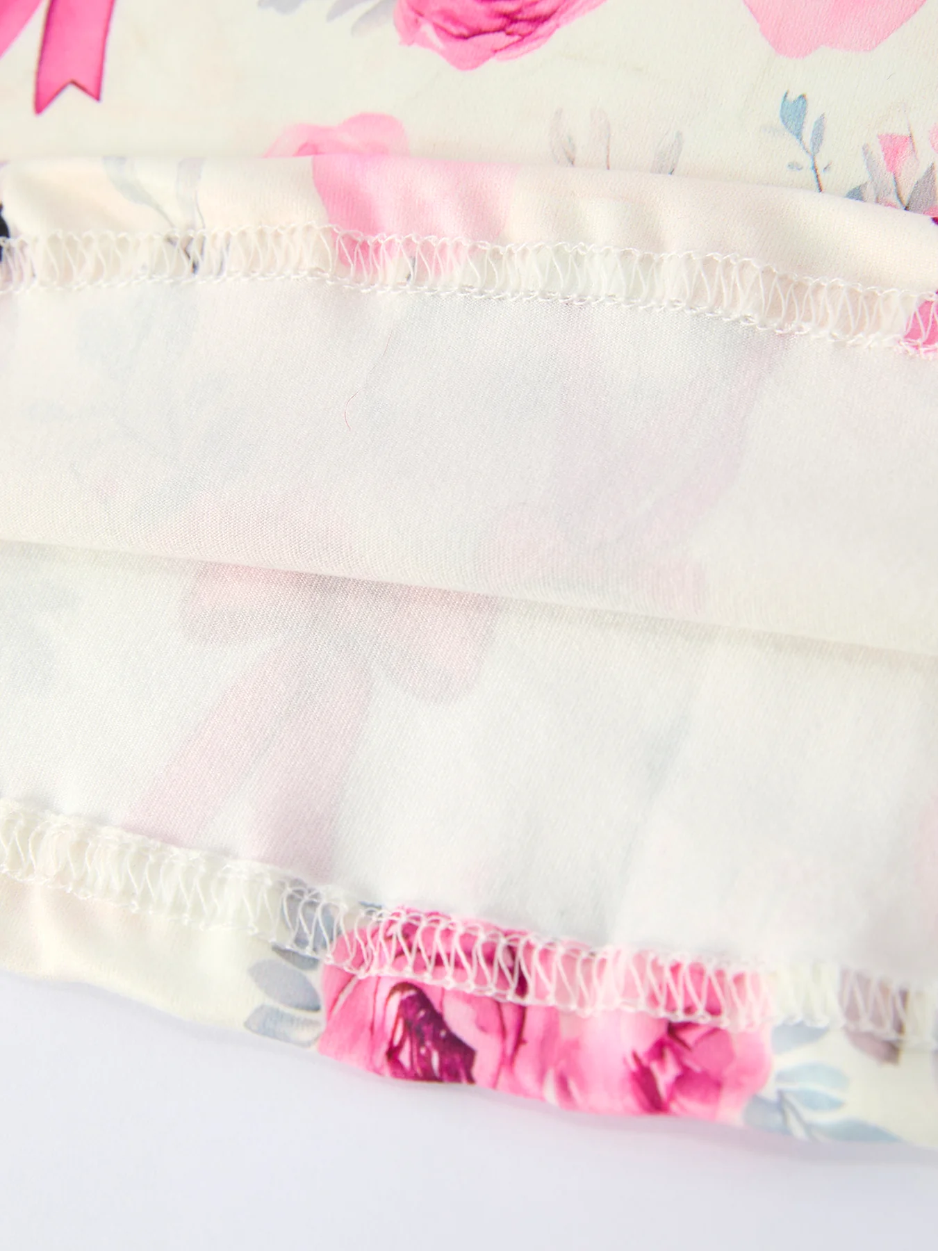 Easter Pink Bow Bunny and Rose Print Girls Dress - Image 5